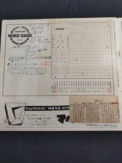 ★カール・ゴッチ初来日シリーズ★ 第3回ワールド大リーグ戦