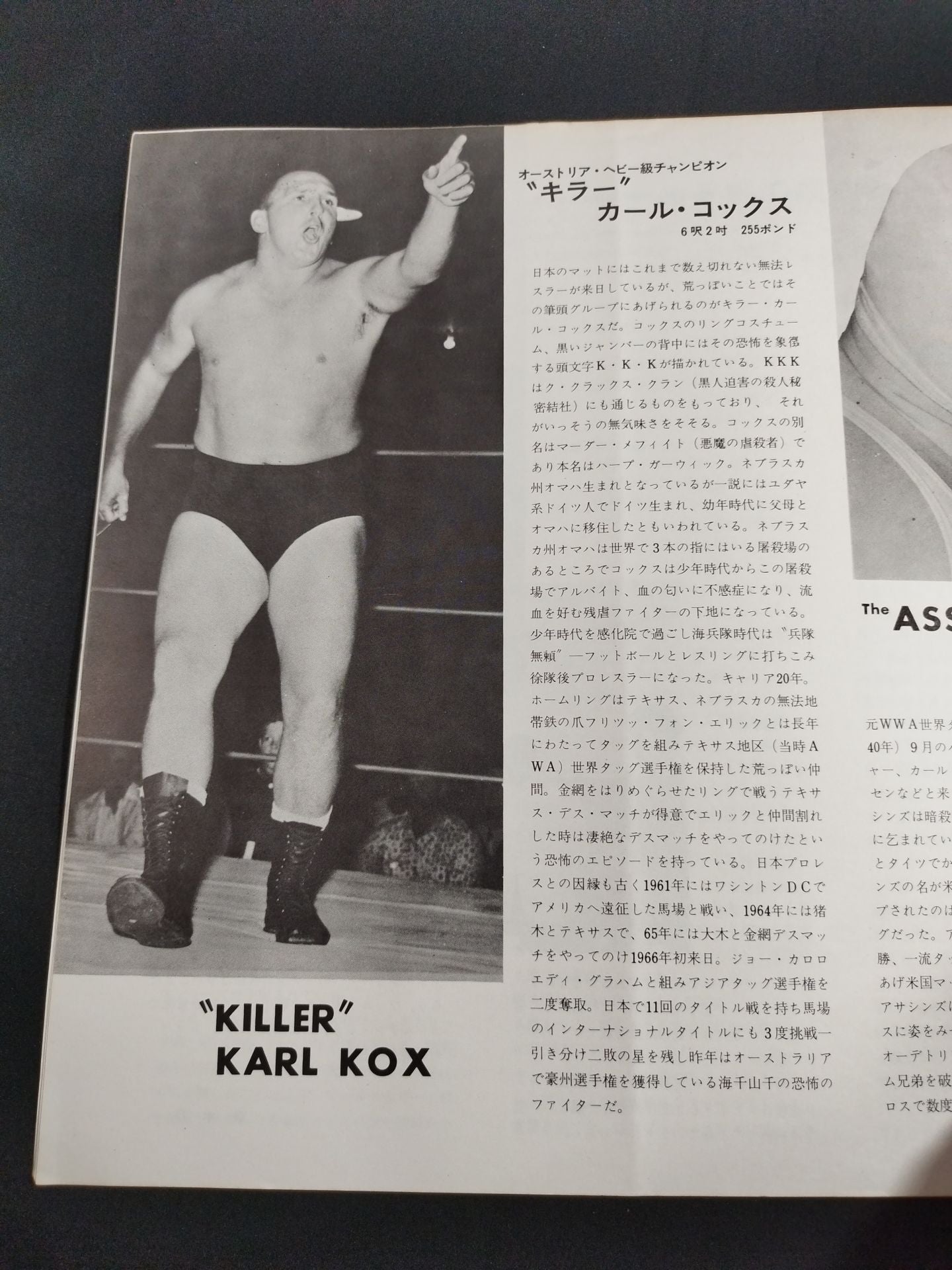 プロレス ワ―ルド大リ―グ開幕戦 パンフレット（猪木＋馬場、日本プロレス）