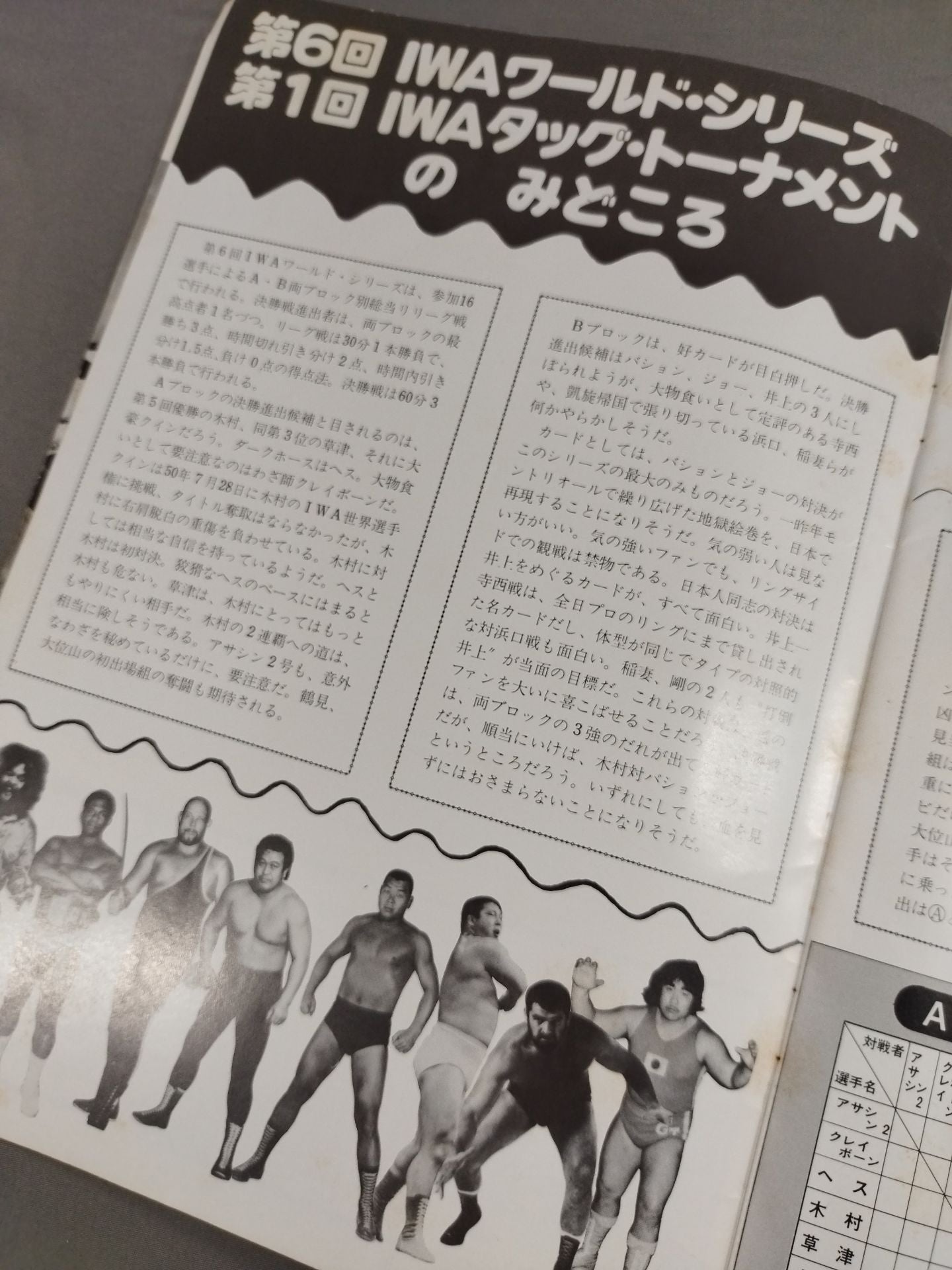 【Animal Hamaguchi hand signed autograph 】★ Finals ★ 77The 6th IWA World Series / 1st IWA Tag Team Tournament