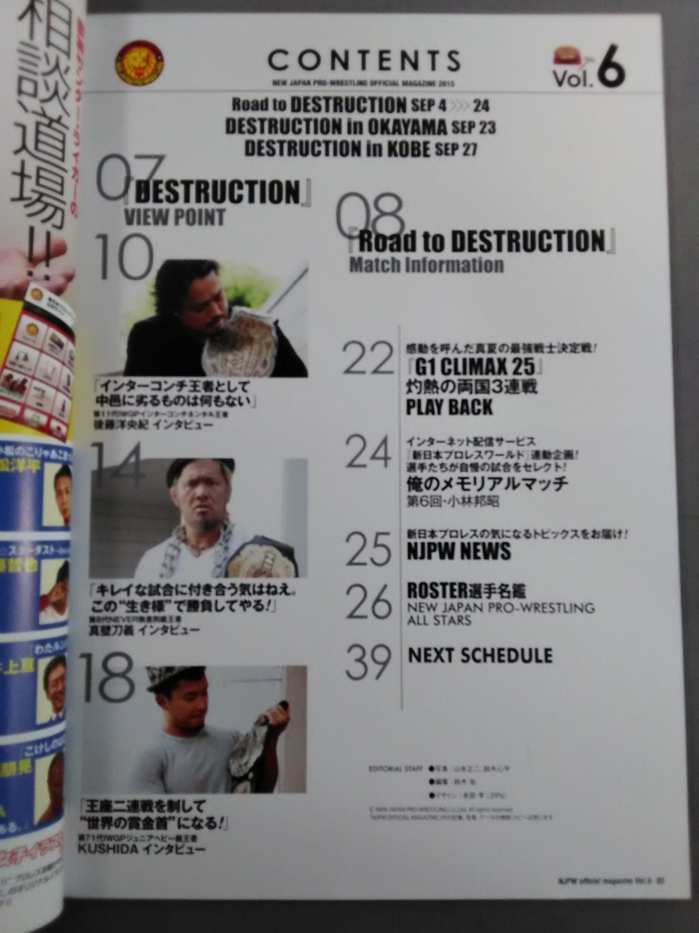 NJPW OFFICIAL MAGAZINE 2015 Vol.6