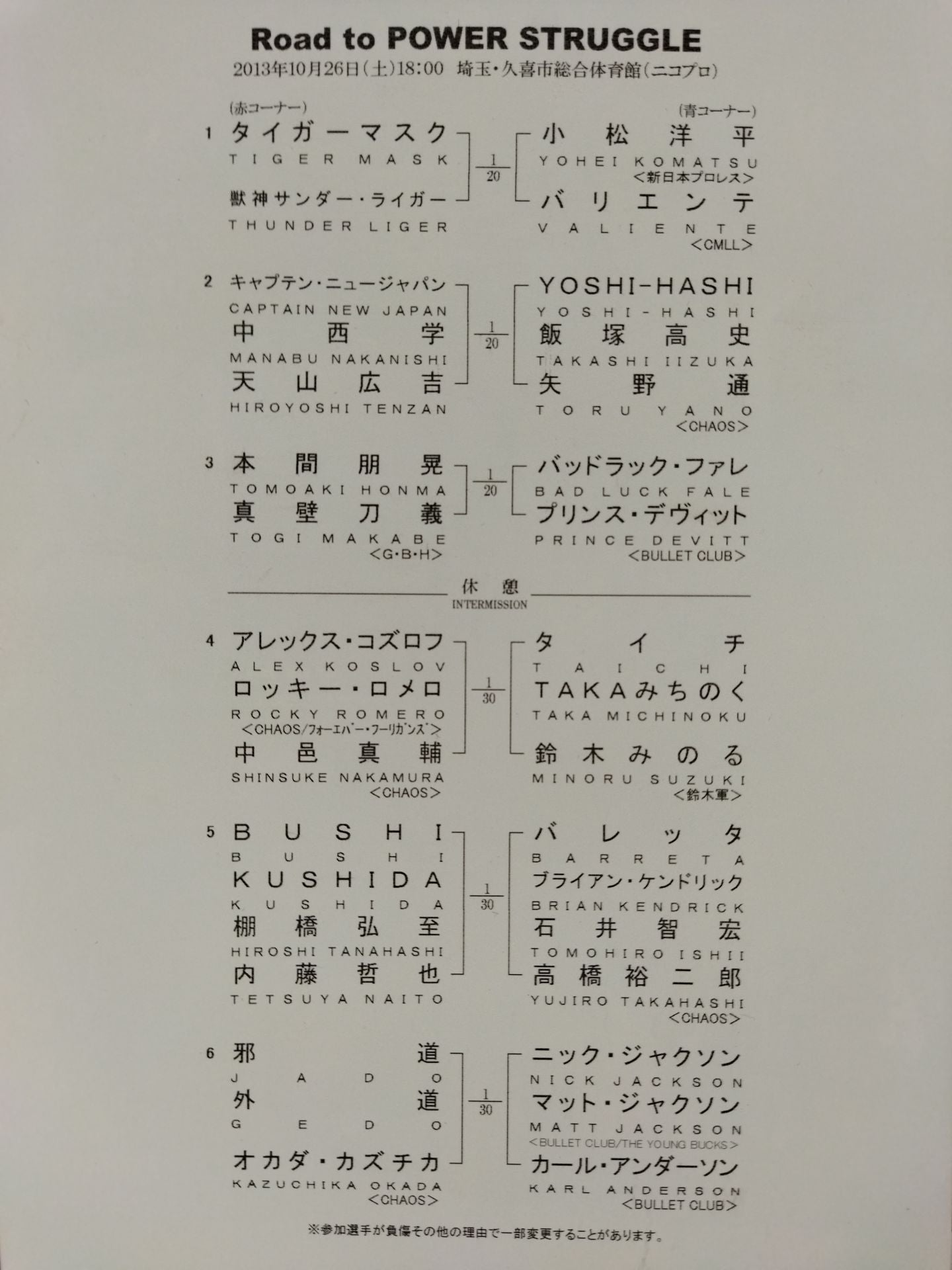 NJPW OFFICIAL MAGAZINE 2013 Vol.7