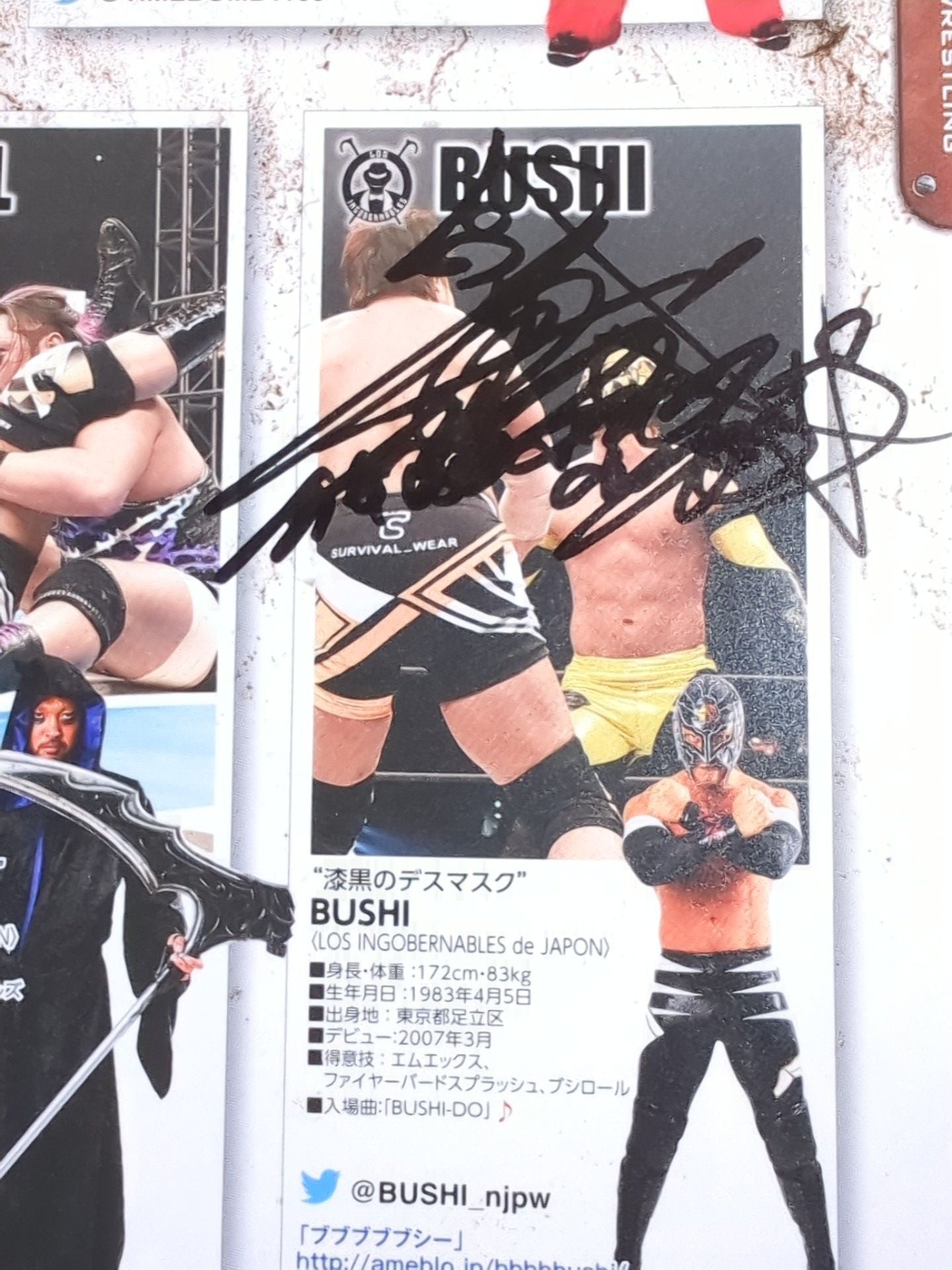 [2 fighters hand signed autograph 】NJPW OFFICIAL MAGAZINE 2017 Vol.1