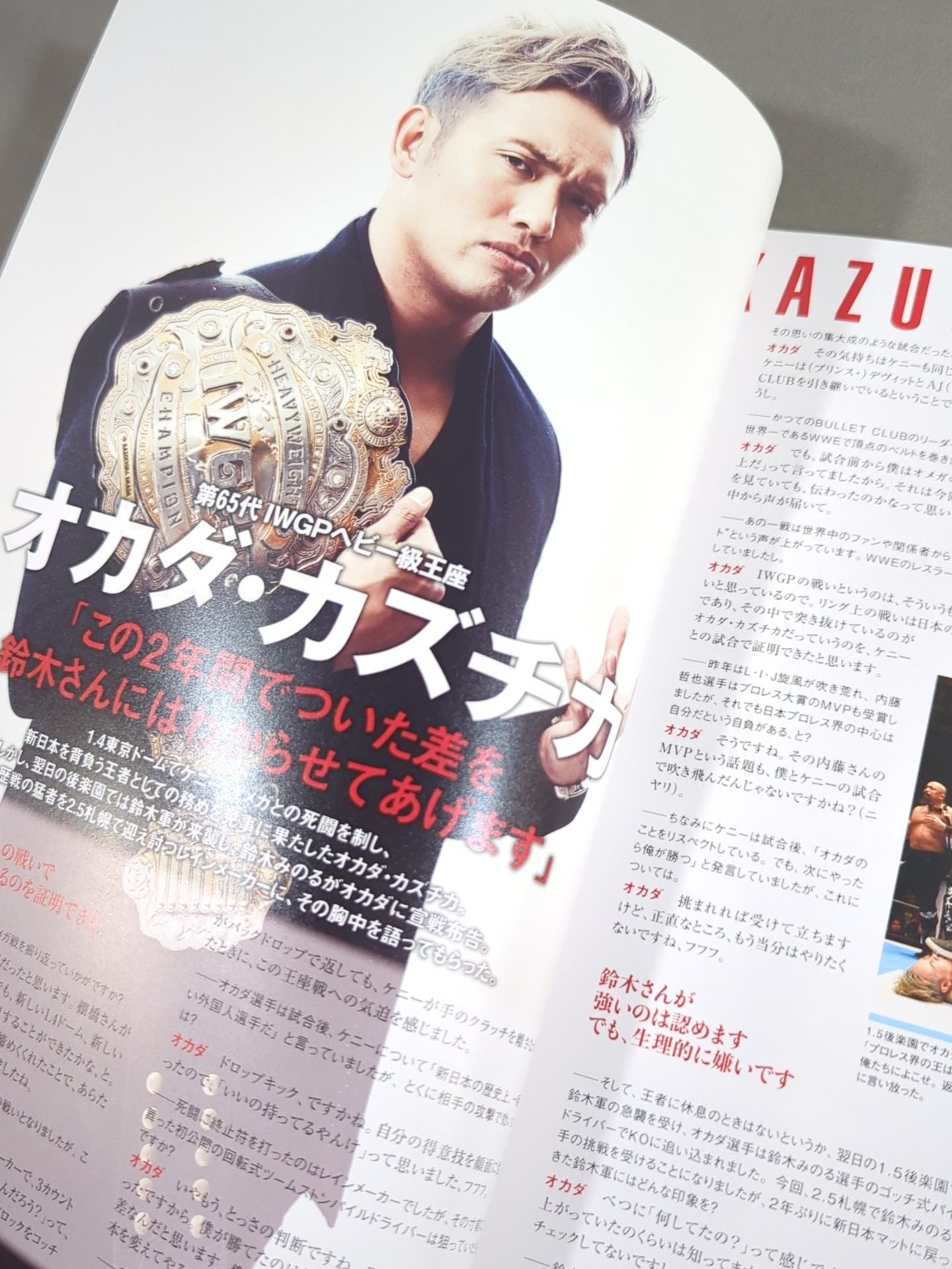 [2 fighters hand signed autograph 】NJPW OFFICIAL MAGAZINE 2017 Vol.1