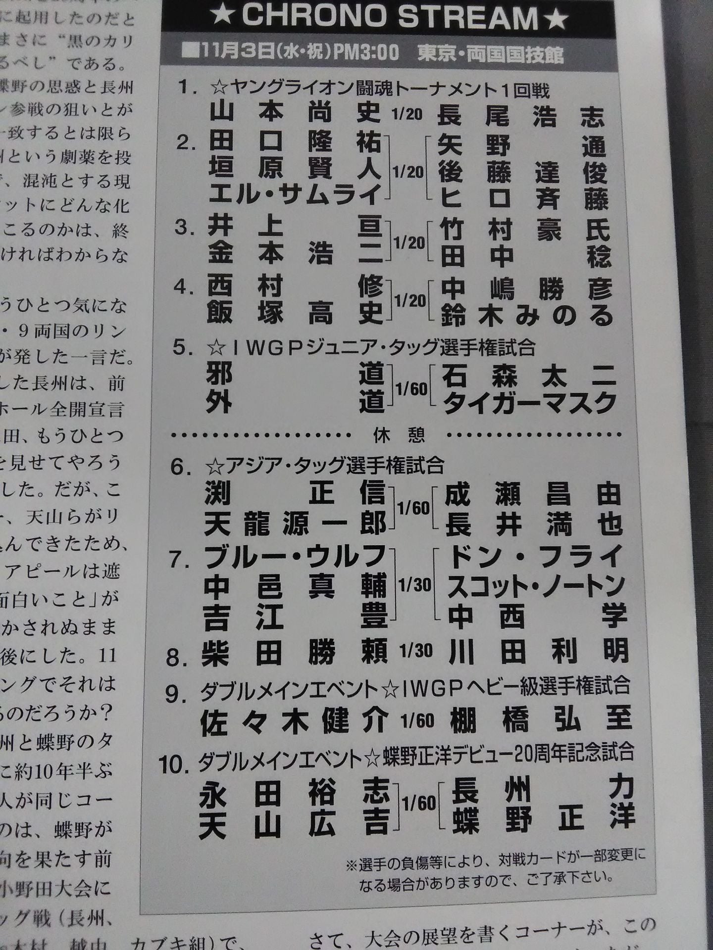 Fighting Spirit Special Special Issue CHONO STREAM