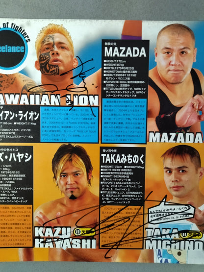 [4 fighters hand signed autograph CROSS OVER 2007