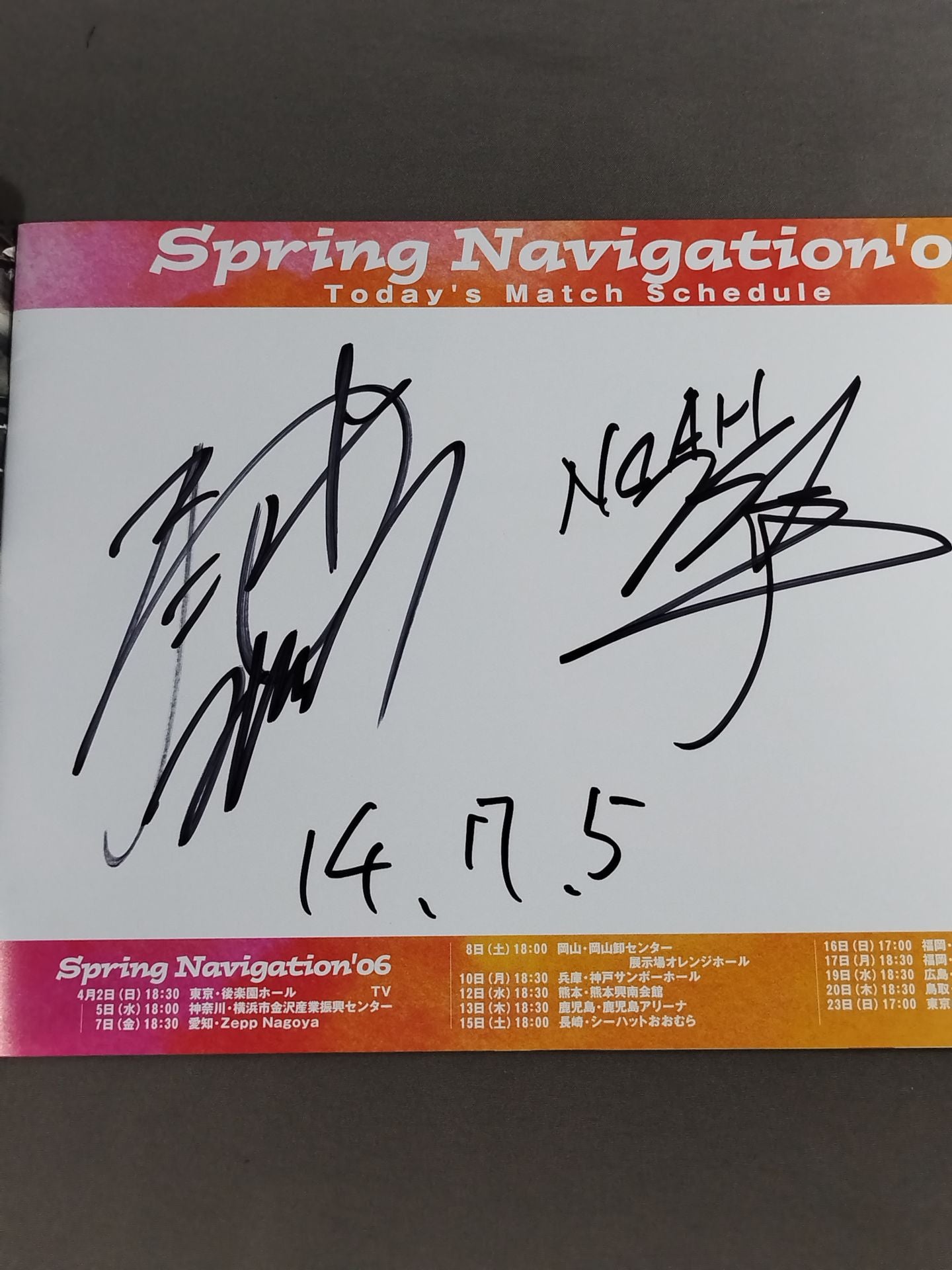 [2 fighters hand signed autograph 】SPRING NAVIGATION’06