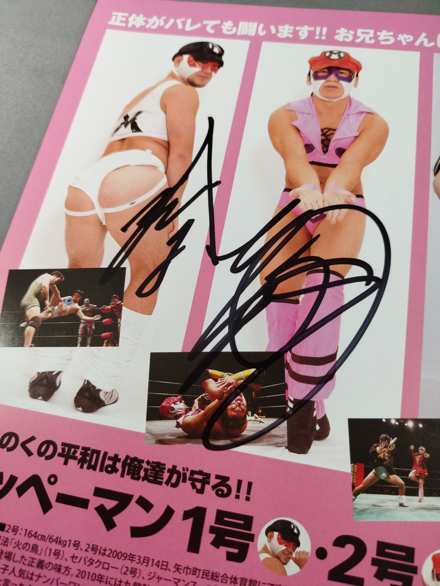 [3 fighters hand signed autograph Michinoku Pro Wrestling  Official Brochure Vol.153