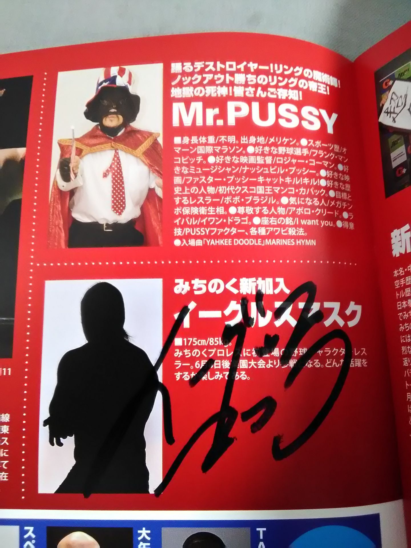 [7 fighters hand signed autograph Michinoku Pro Wrestling  Official Brochure Vol.147