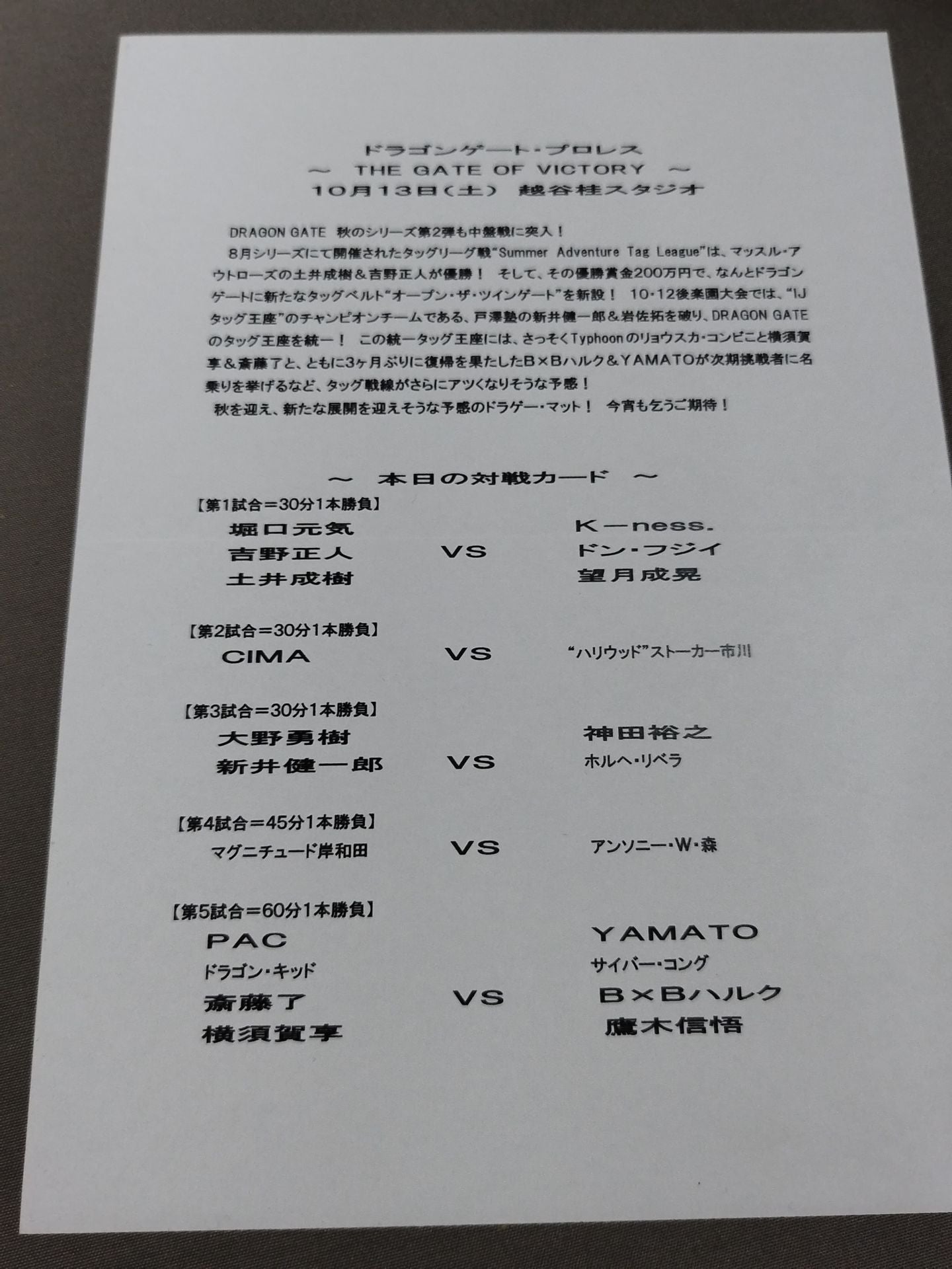 【特別優待券付】2007ドラゴンゲート オフィシャルパンフレット Vol.Ⅳ(Vol.4)