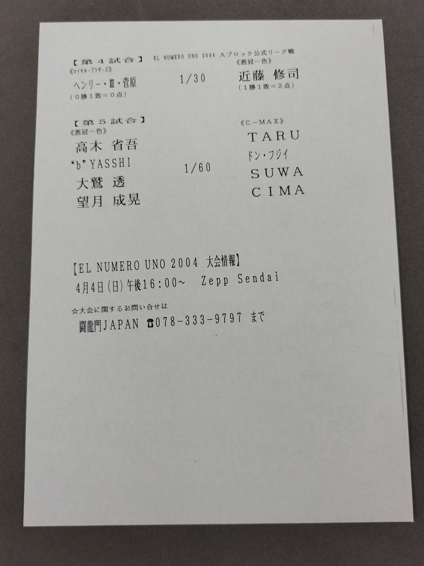 ミラノコレクションA.T. 直筆サイン入り】2004闘龍門JAPAN