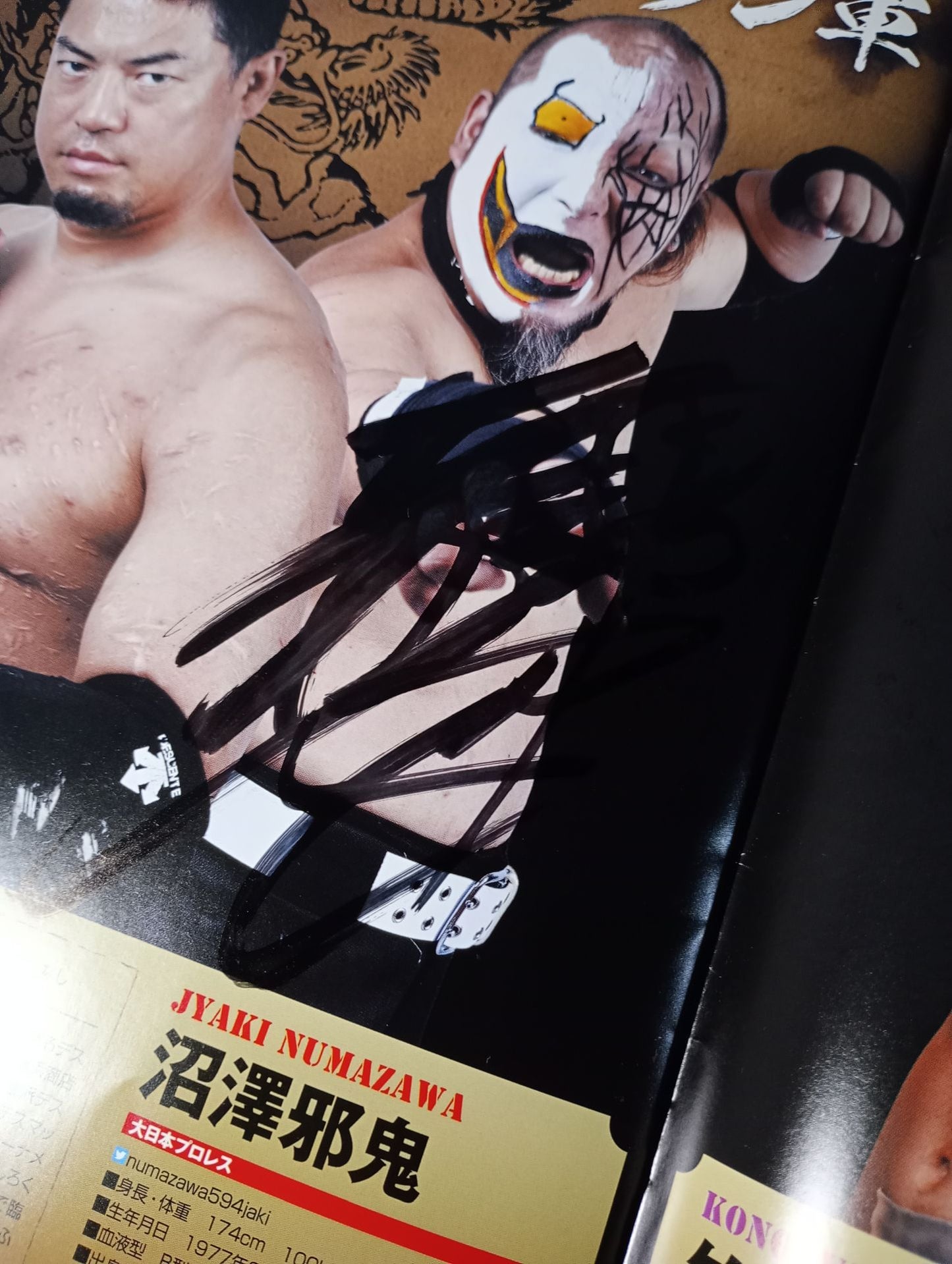 【14 hand signed autograph 】New Year's EvePro Wrestling  2014 Tag Team Tournament