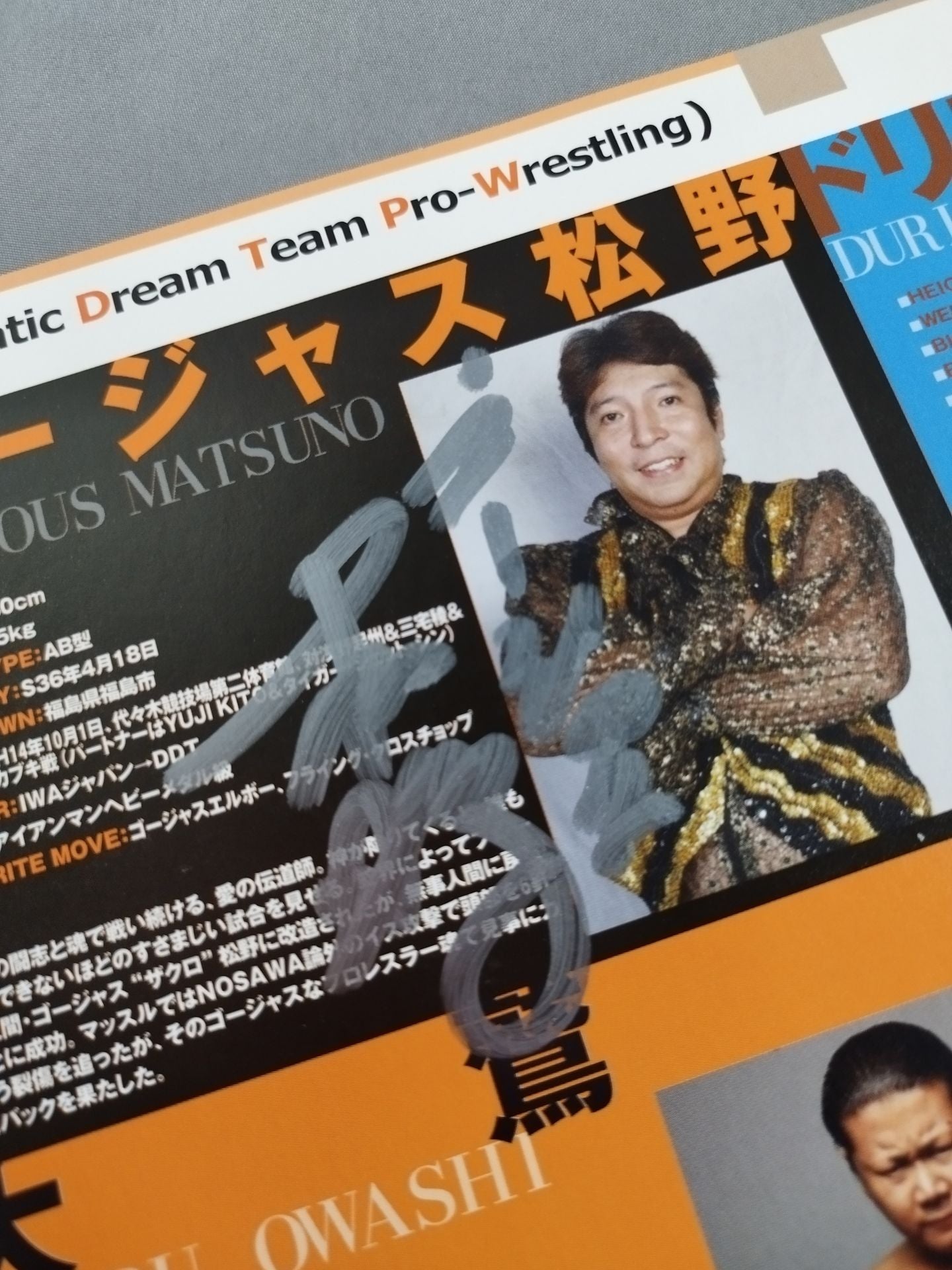 [4 fighters hand signed autograph DDT Official Program Summer 2007 Vol.5