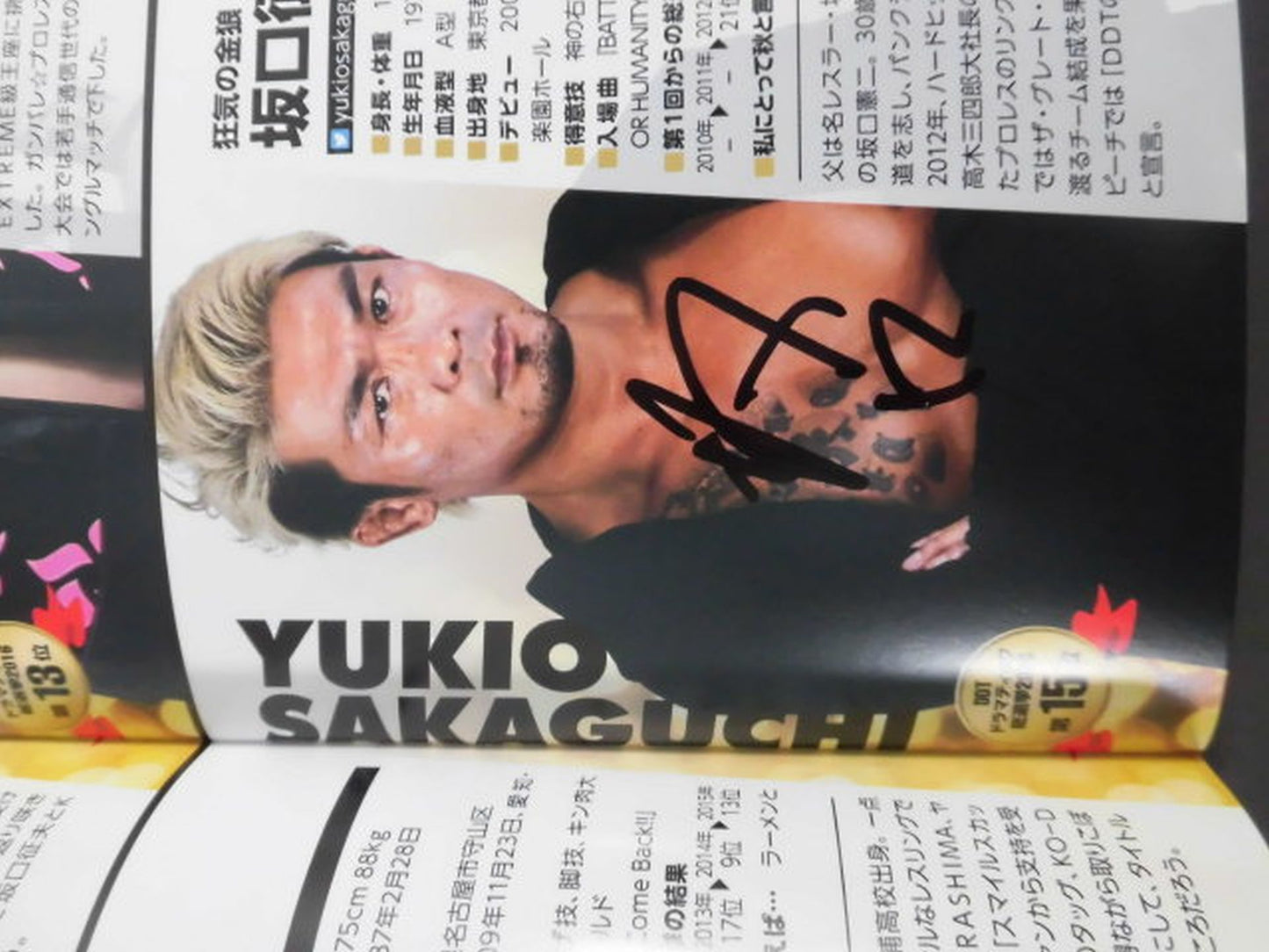 [3 fighters hand signed autograph DDT Official Program November 2016 Vol. 48