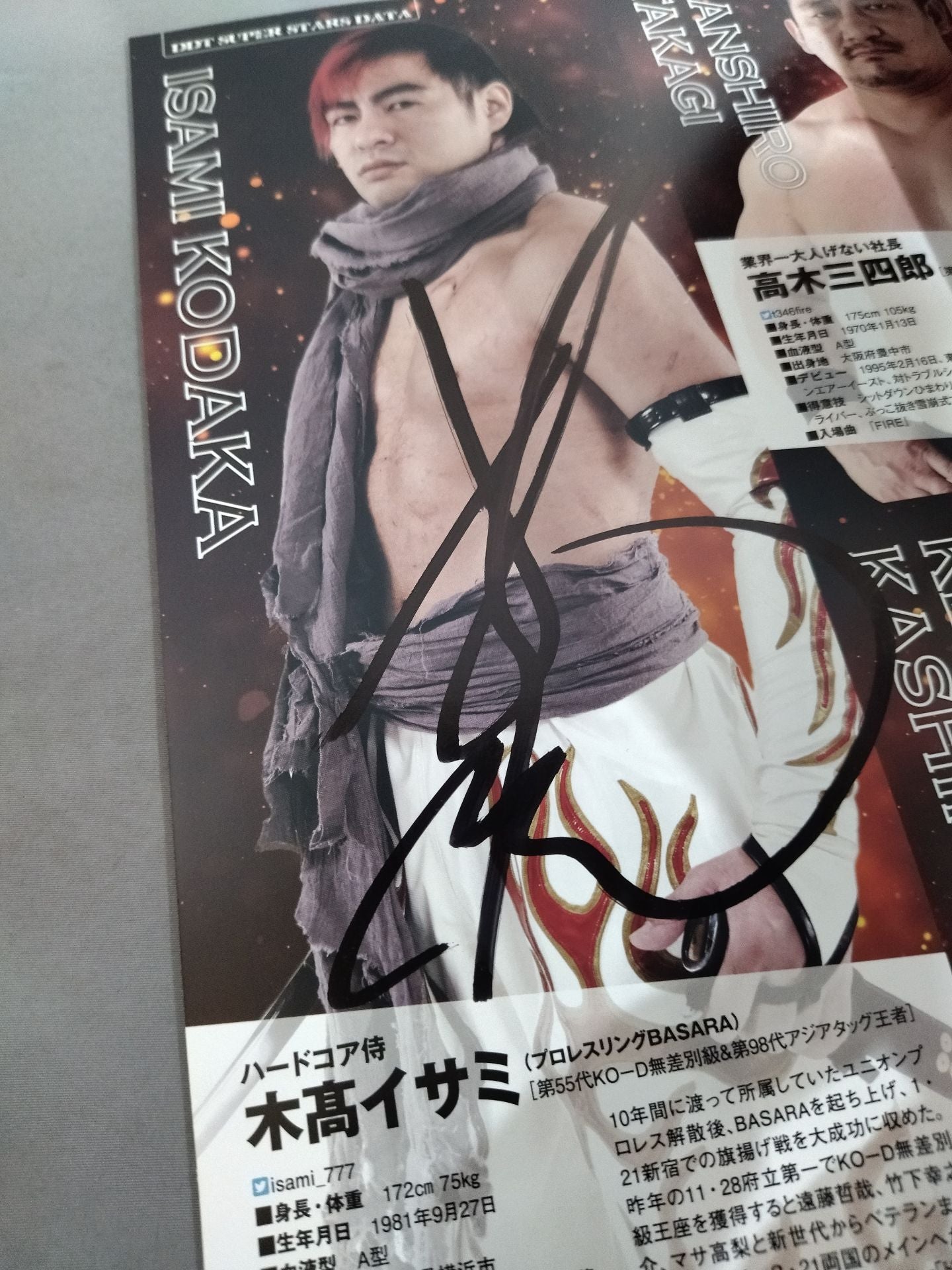 [5 fighters hand signed autograph DDT Official Program March 2016 Vol. 44