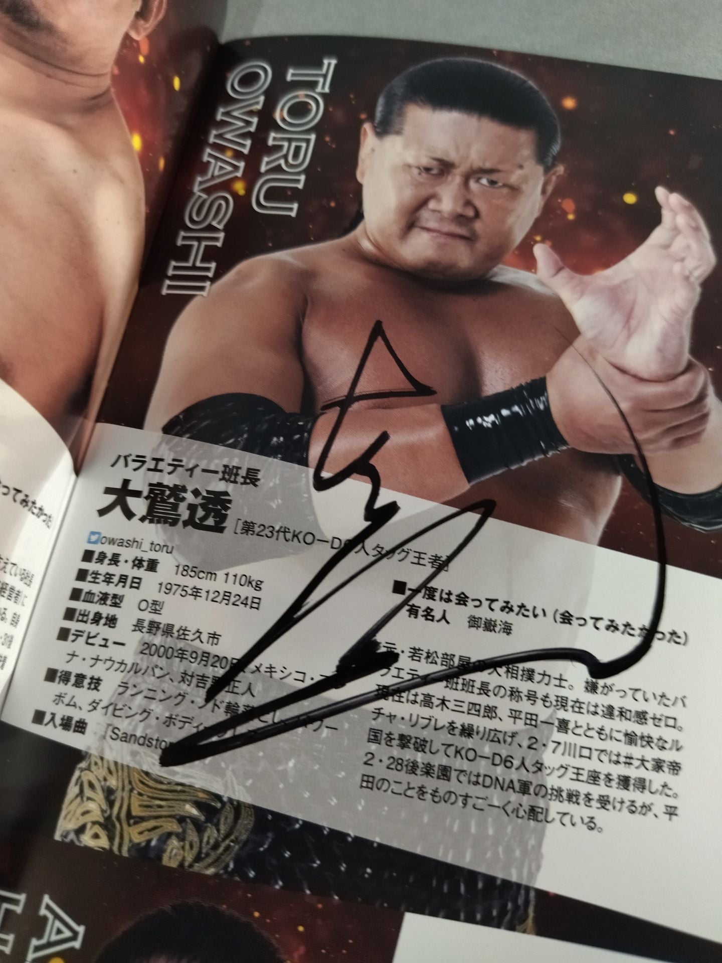 [5 fighters hand signed autograph DDT Official Program March 2016 Vol. 44