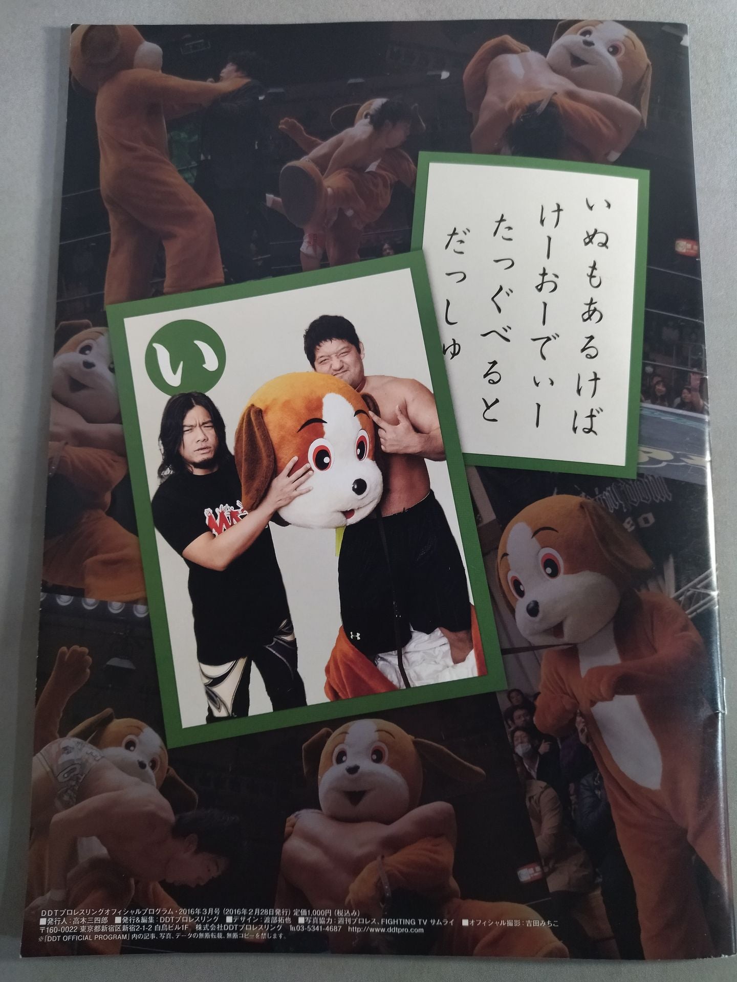 [5 fighters hand signed autograph DDT Official Program March 2016 Vol. 44