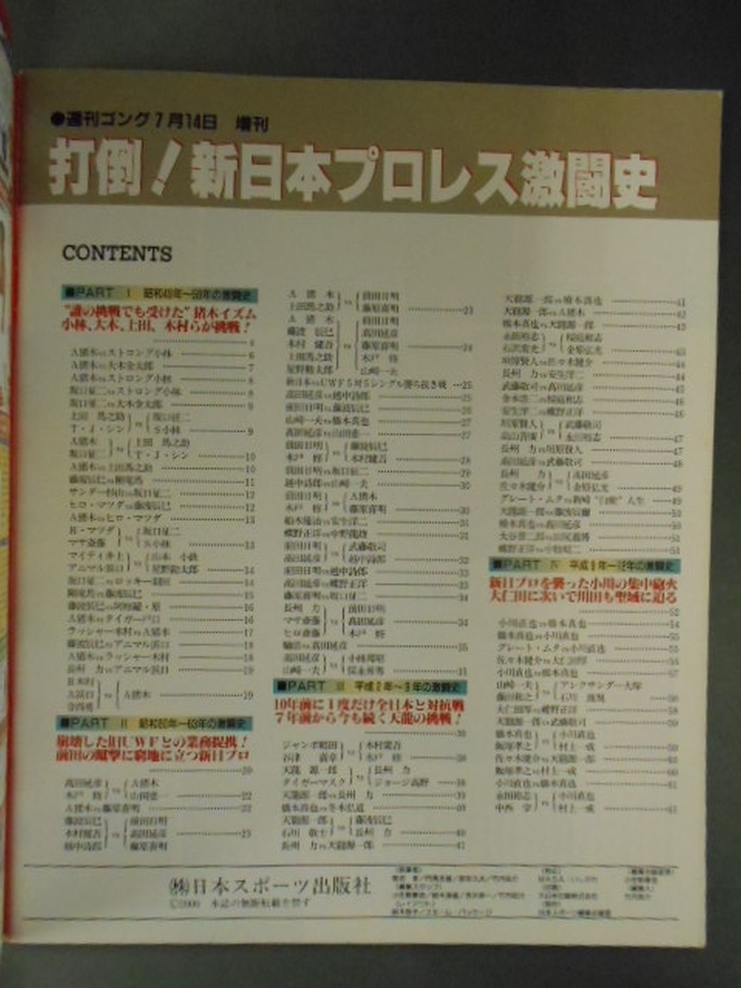ゴング増刊号 打倒 新日本プロレス激闘史