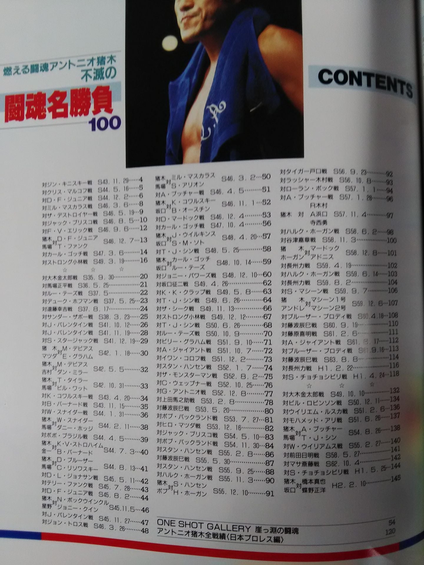 Gong Extra Issue Immortal Fighting Spirit Match 100 Burning Fighting Spirit Antonio Inoki 