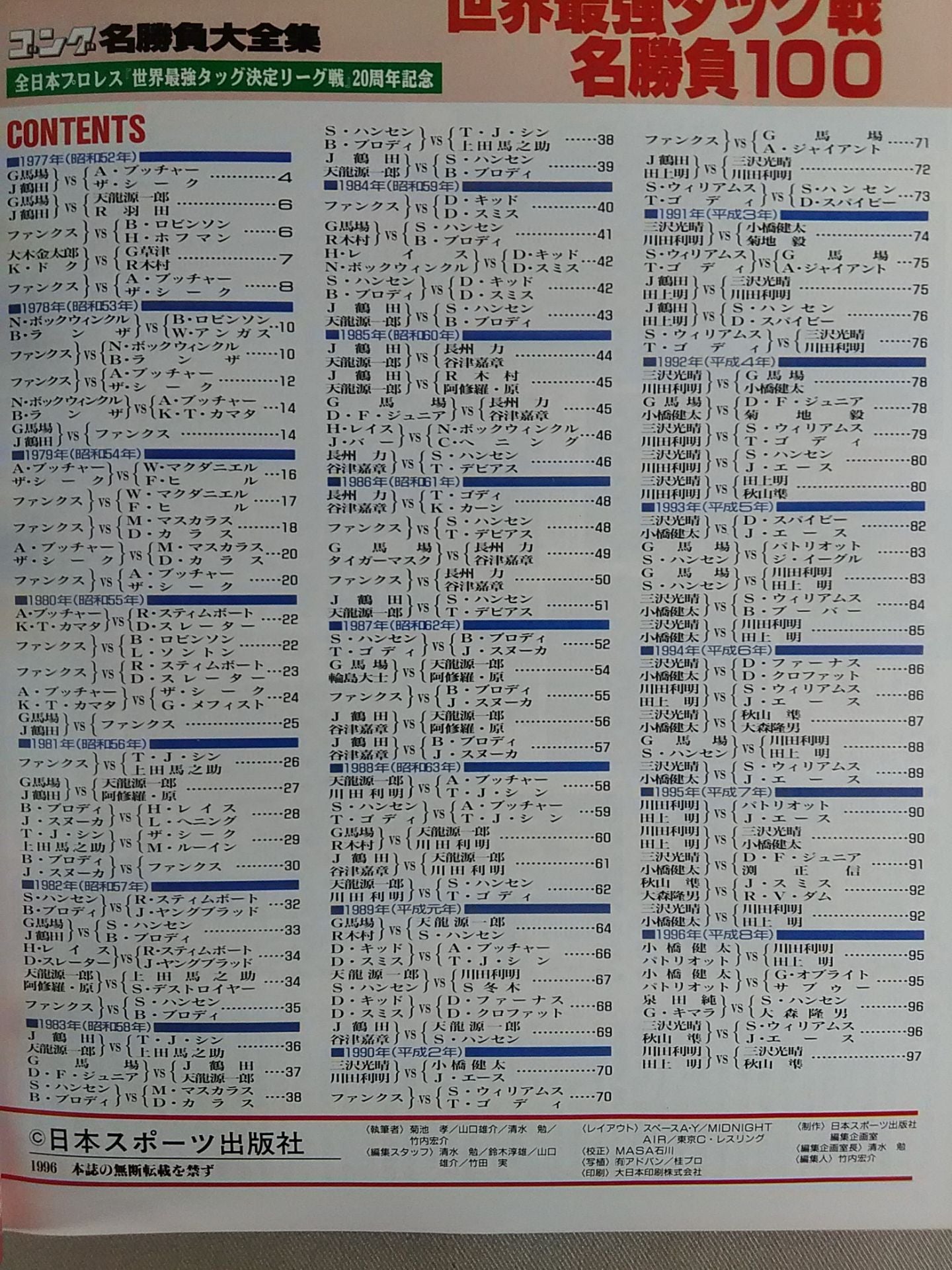 Gong Special Issue Real World Tag League  Battle Famous Game 100 ~ Gong Famous Game Complete Collection