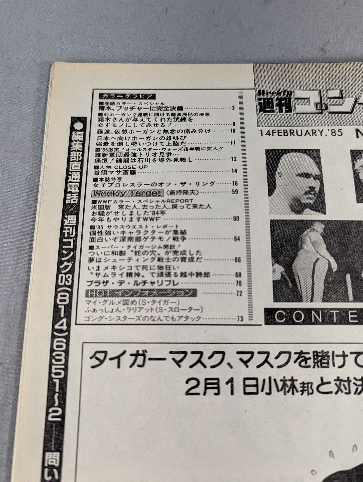 週刊ゴング　585 週刊ゴング No.329 / 汎書店 / 古本、中古本、古書籍の通販は「日本の