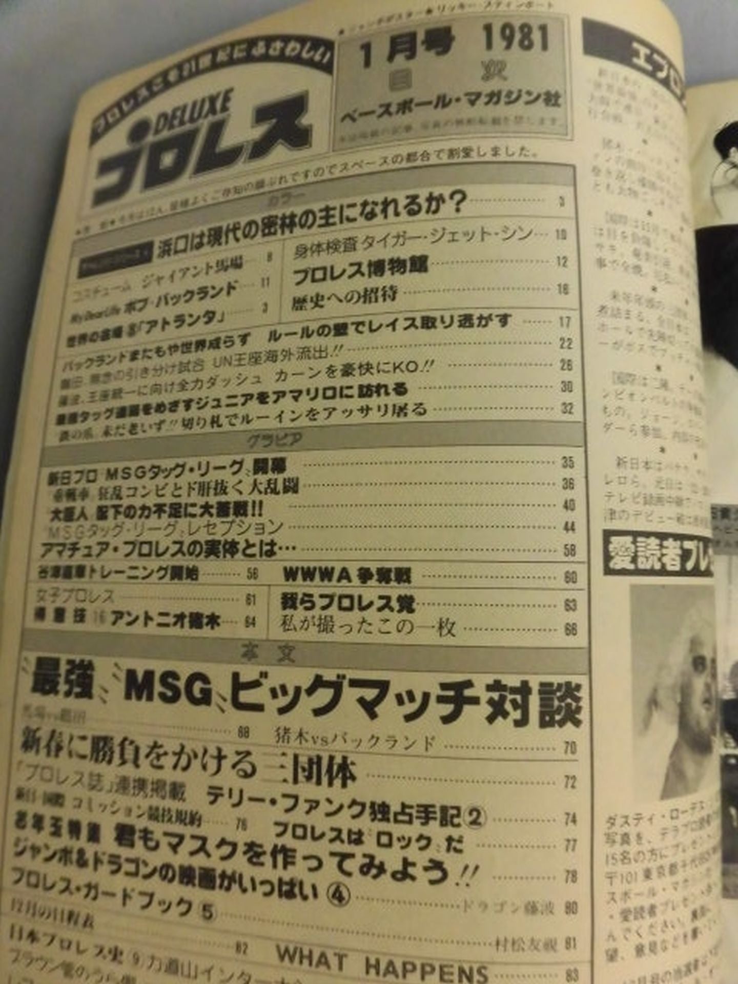 デラックスプロレス 1981年1月号