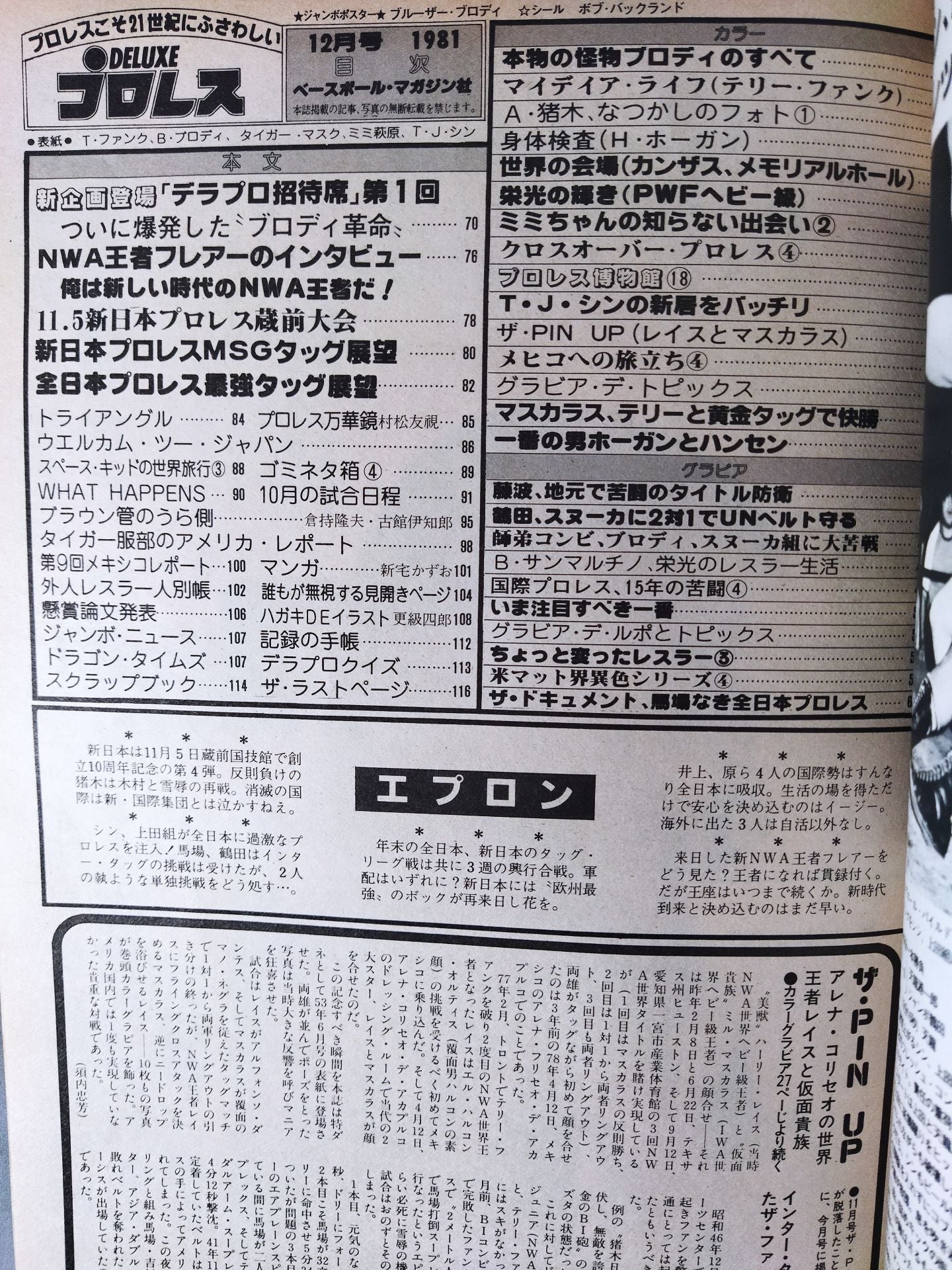 デラックスプロレス 1981年12月号