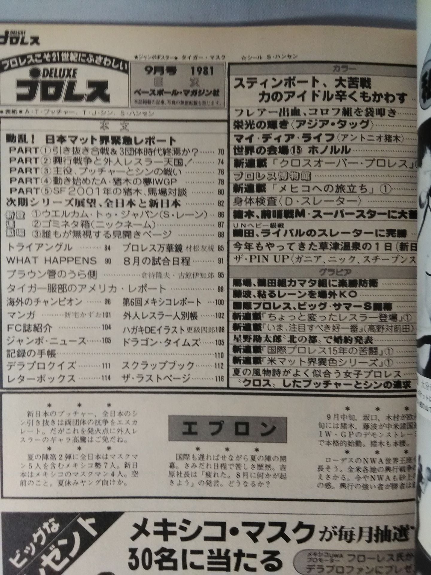 Deluxe Pro Wrestling  September 1981