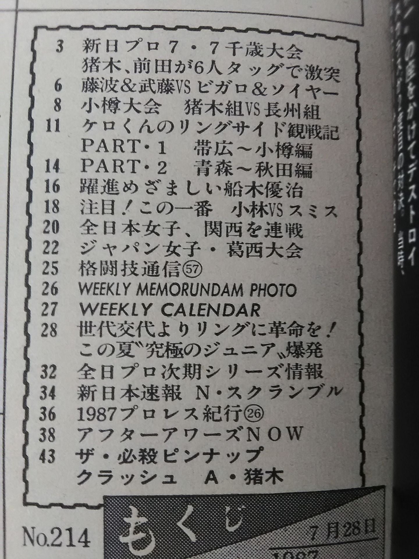 週刊プロレス214