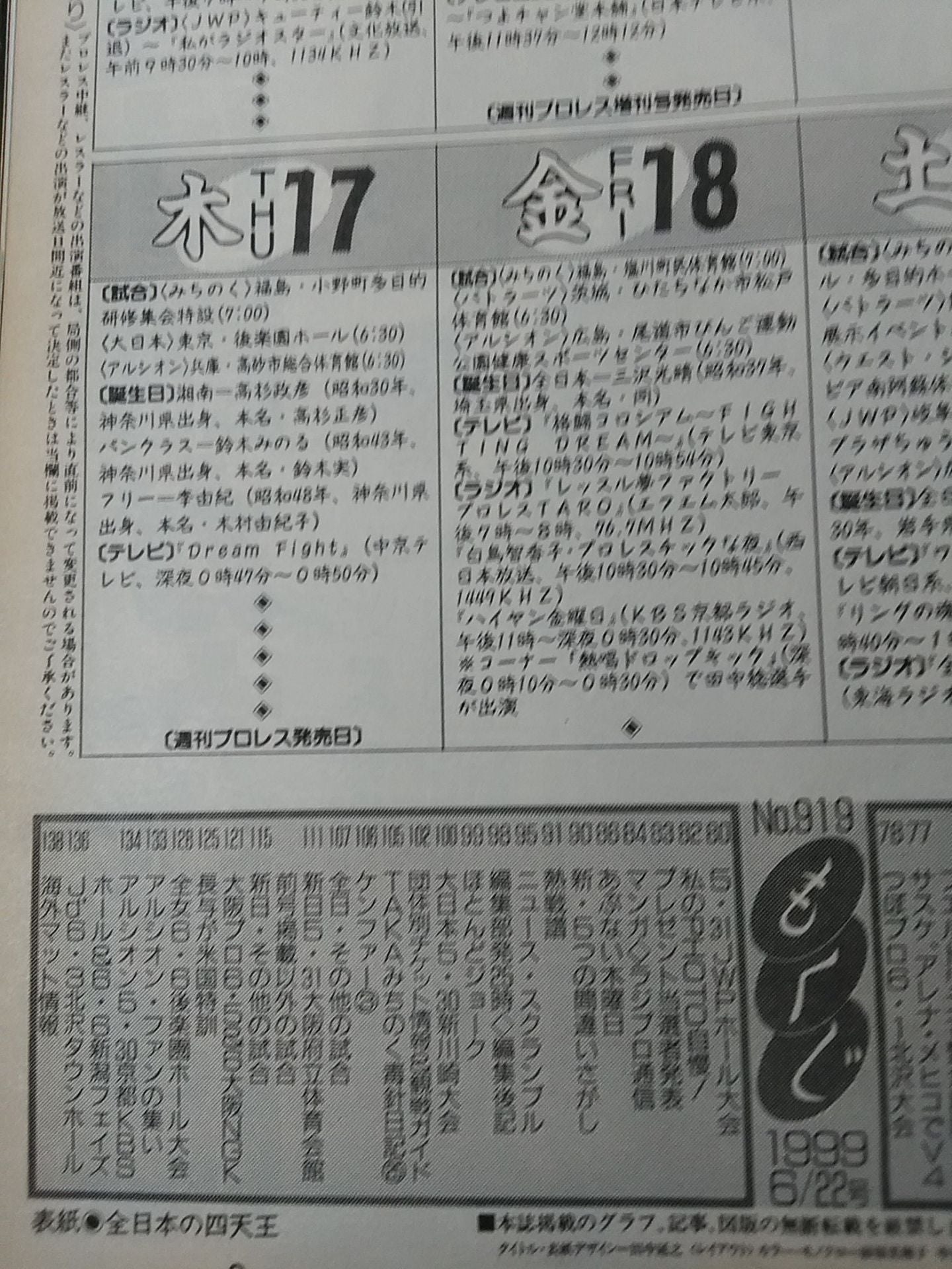 週刊プロレス919