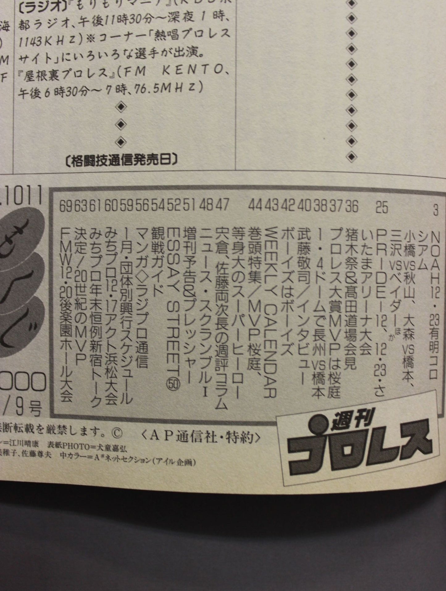 週刊プロレス1011