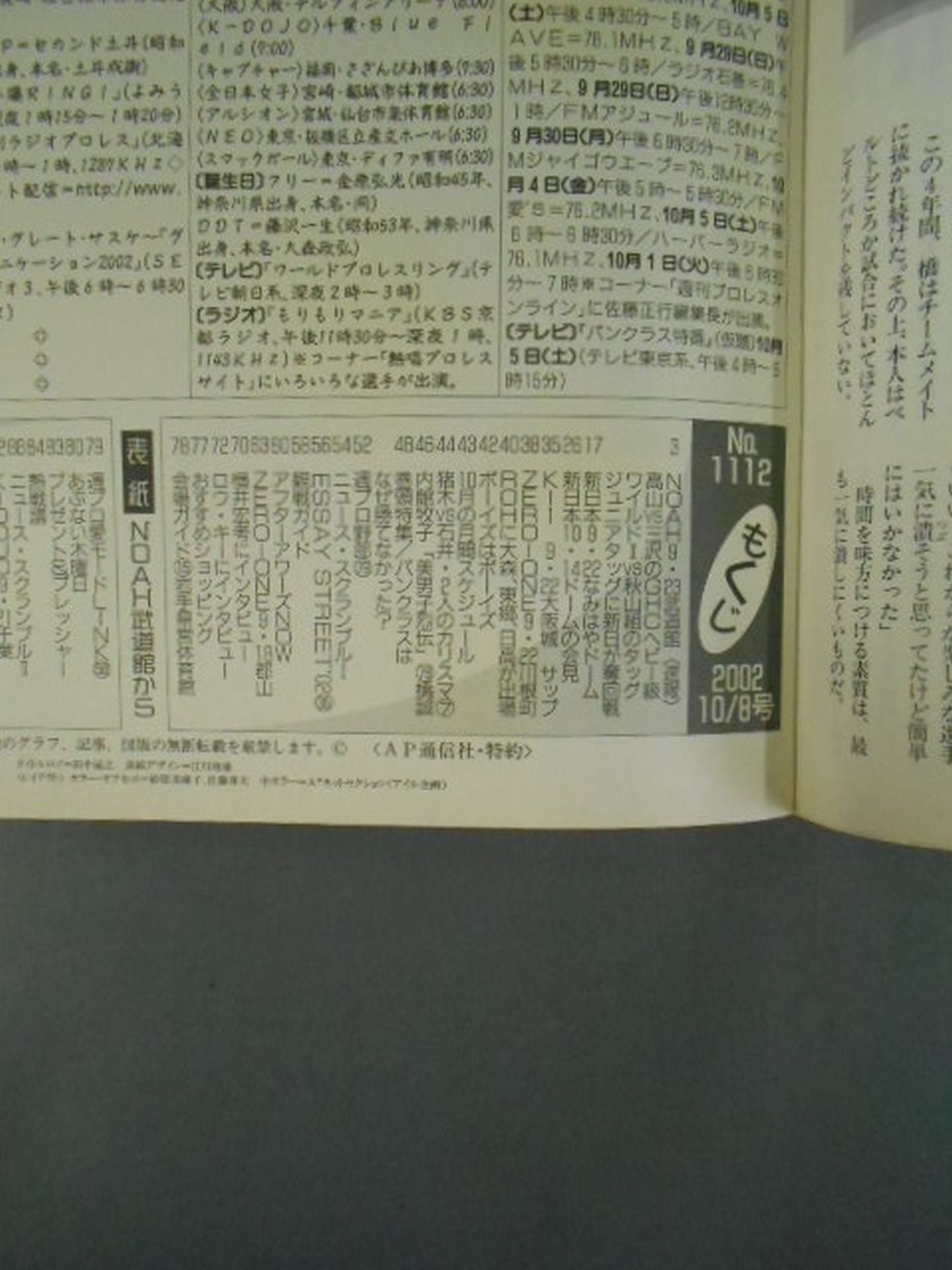 週刊プロレス1112