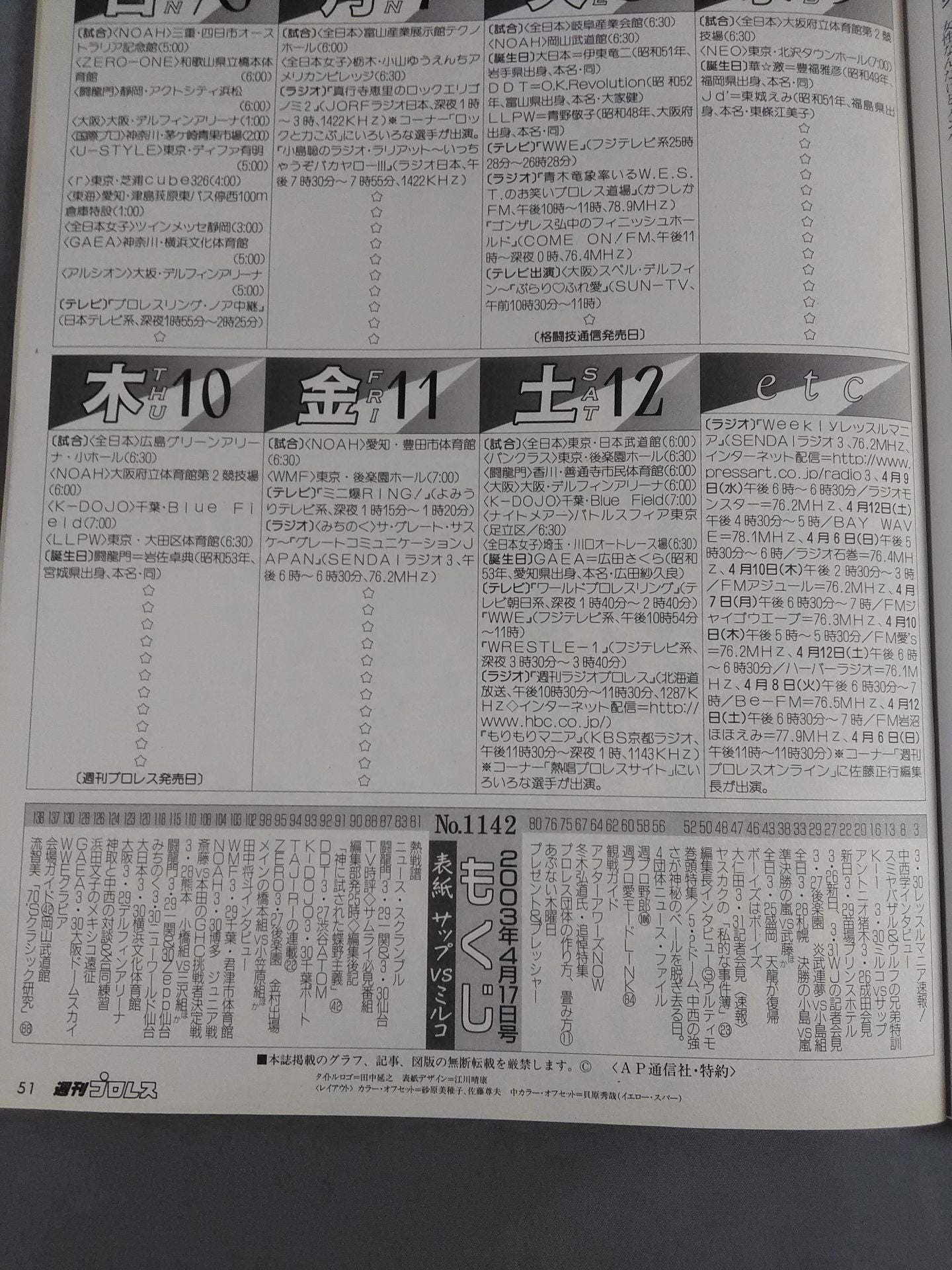週刊プロレス1142