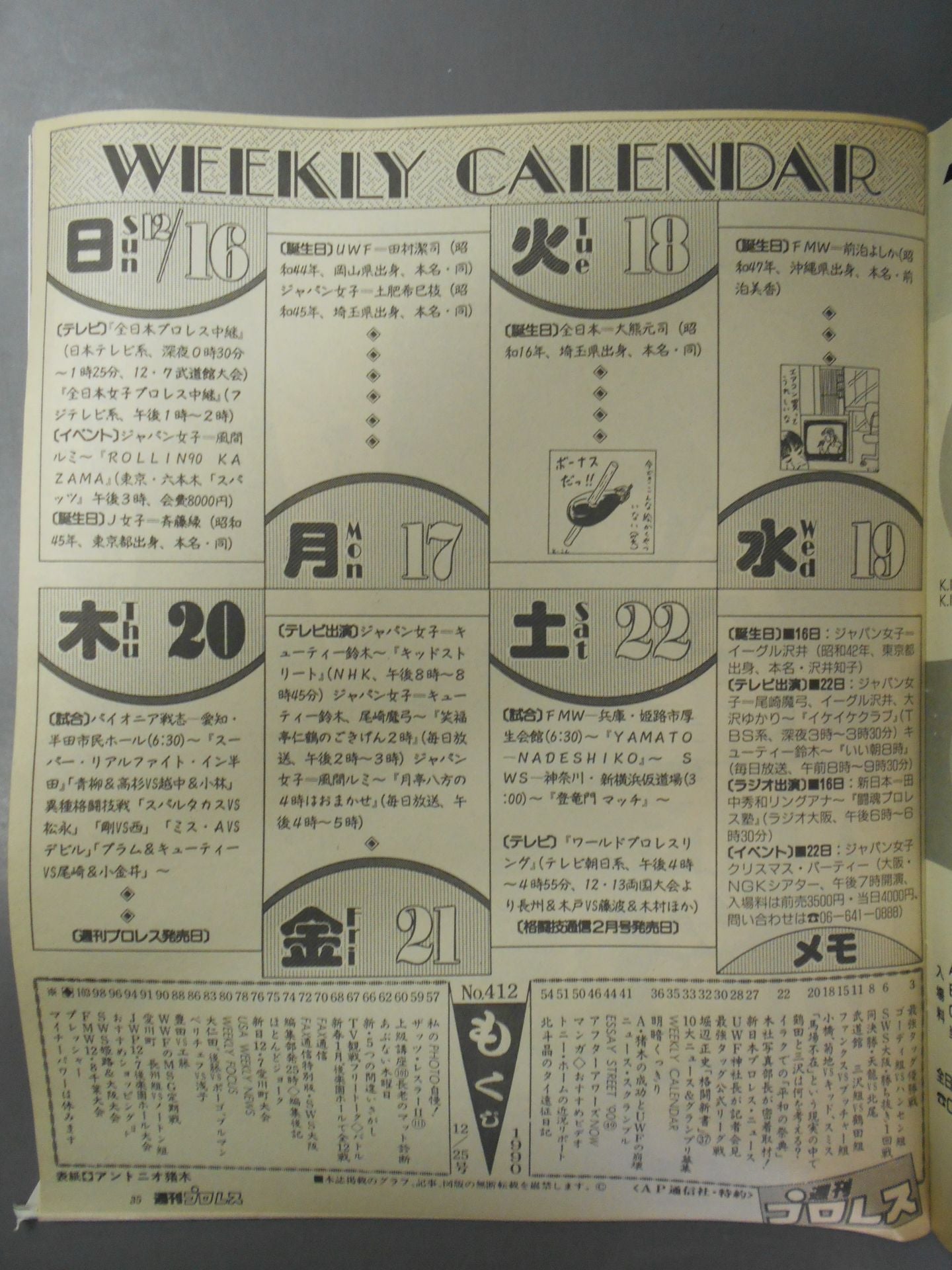 Weekly Pro Wrestling 412