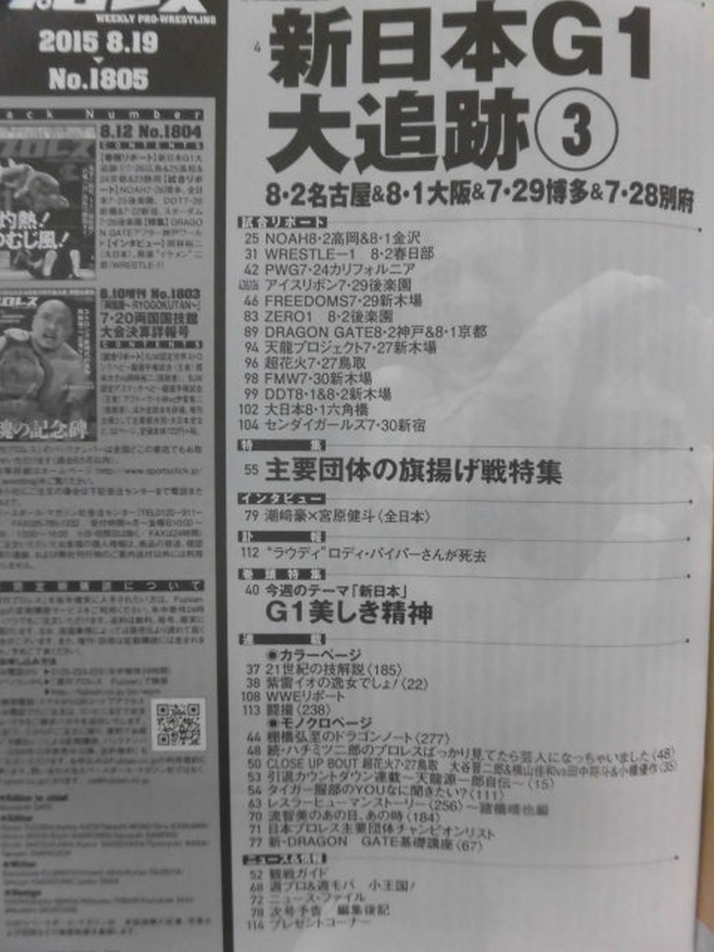 週刊プロレス1805