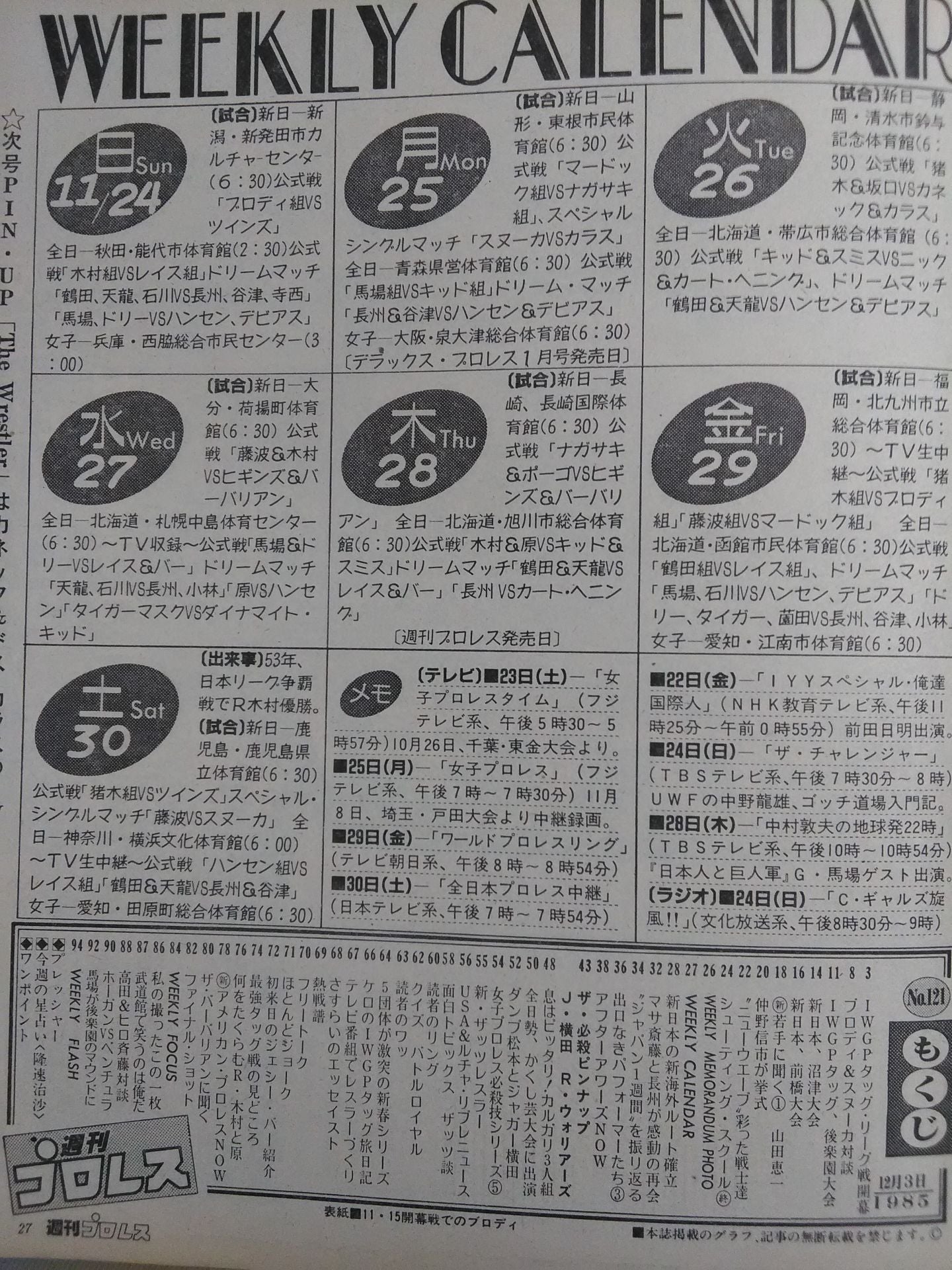 Weekly Pro Wrestling 121