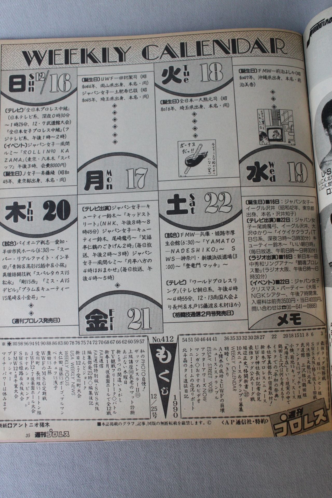 Weekly Pro Wrestling 412