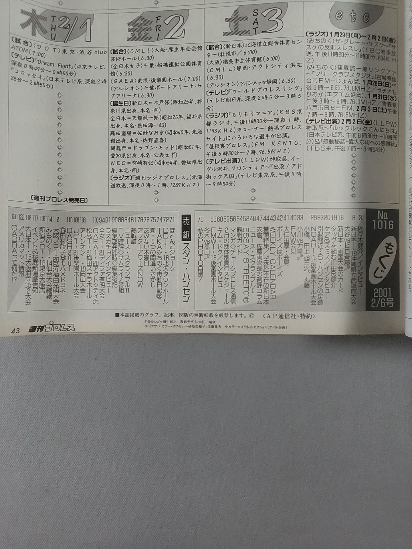 週刊プロレス1016