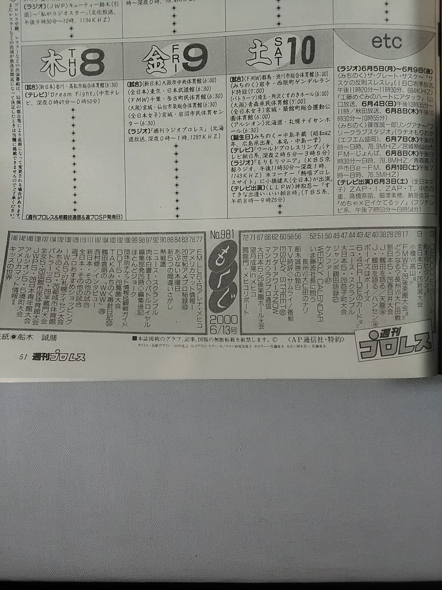 週刊プロレス981