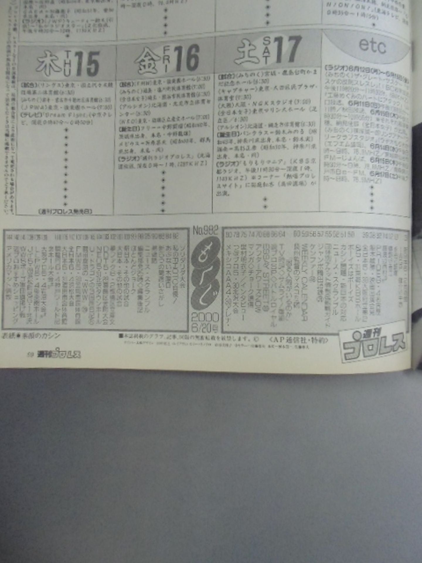 週刊プロレス982