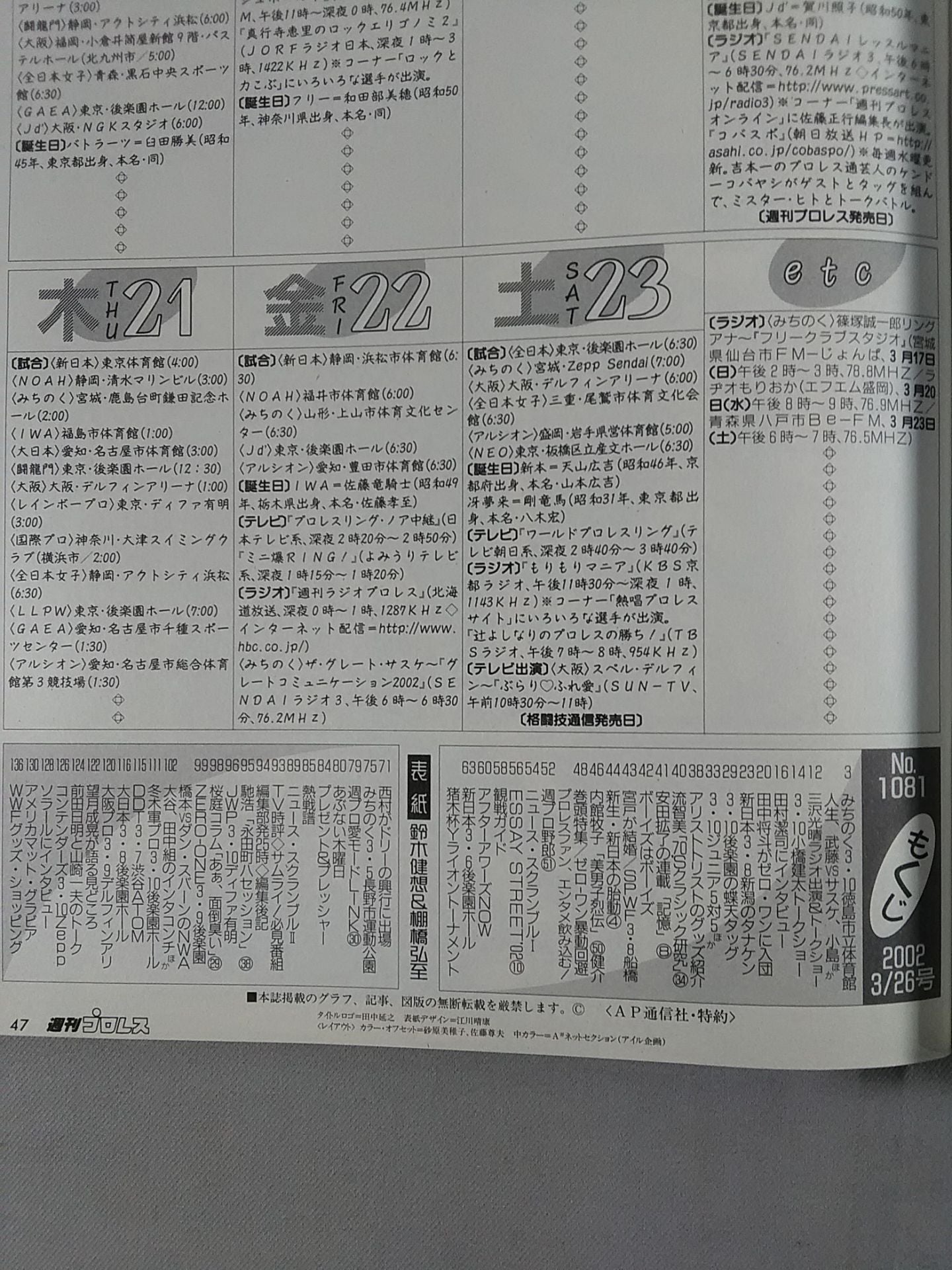 週刊プロレス1081