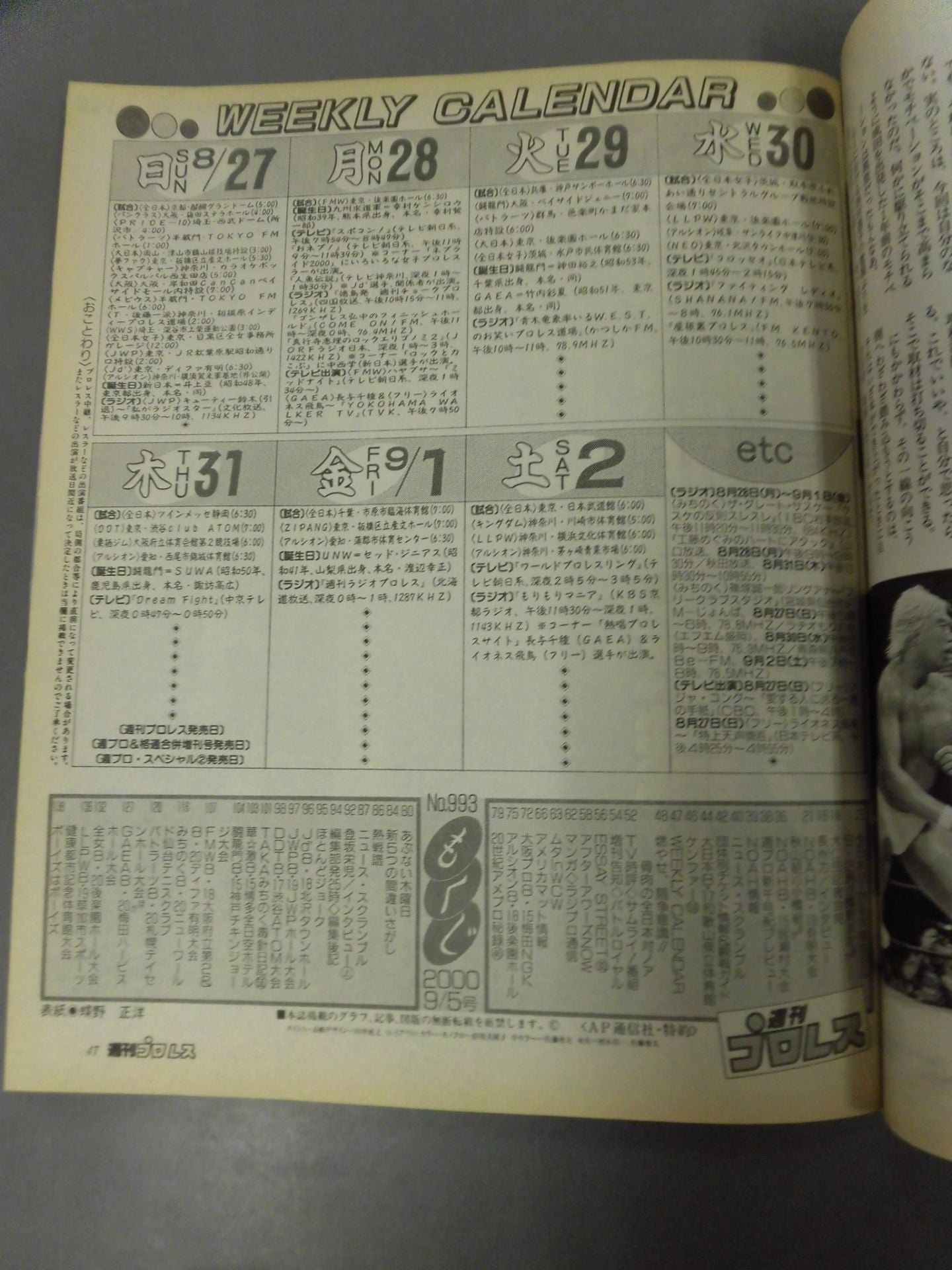 週刊プロレス993