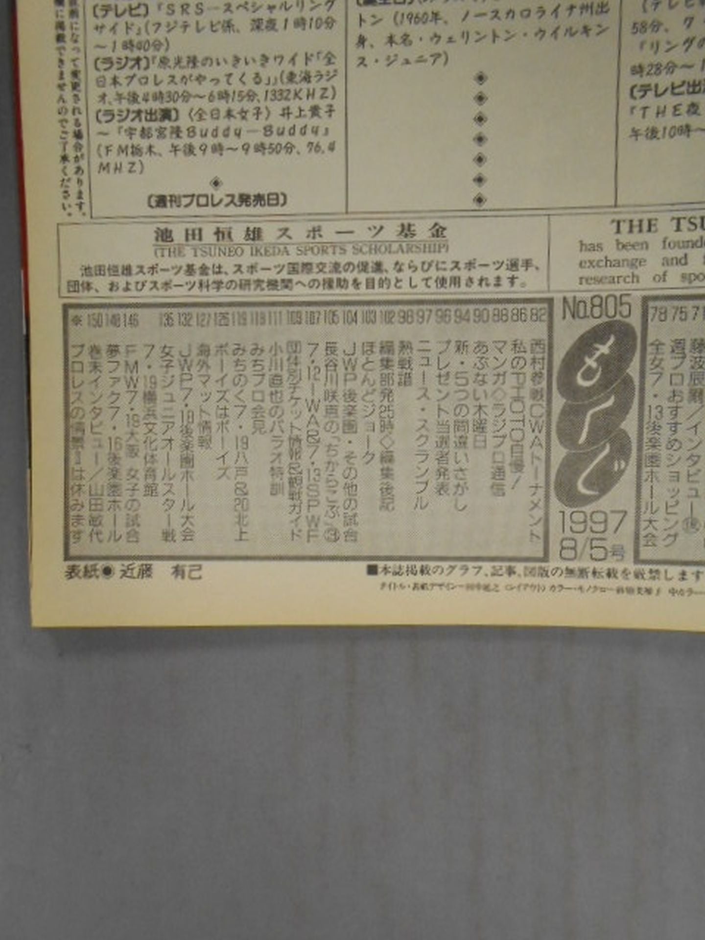 Weekly Pro Wrestling 805