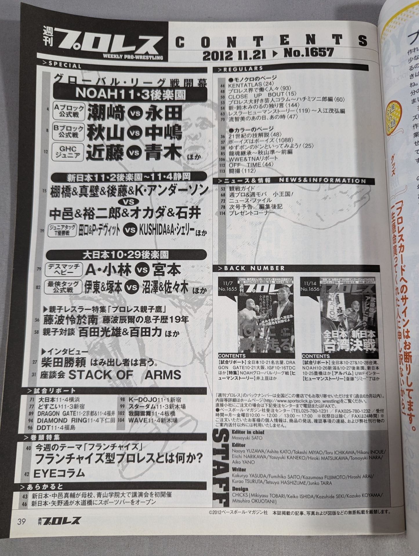 週刊プロレス1657