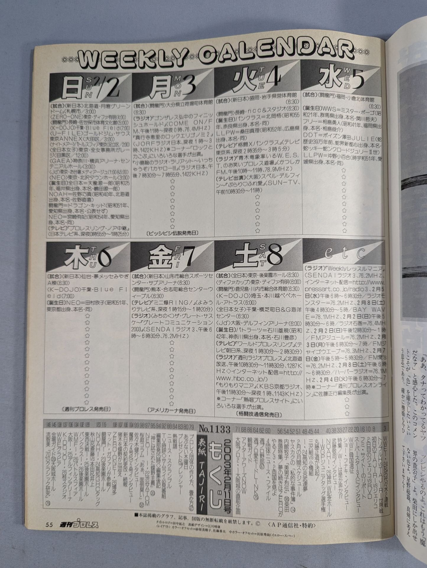 週刊プロレス1133