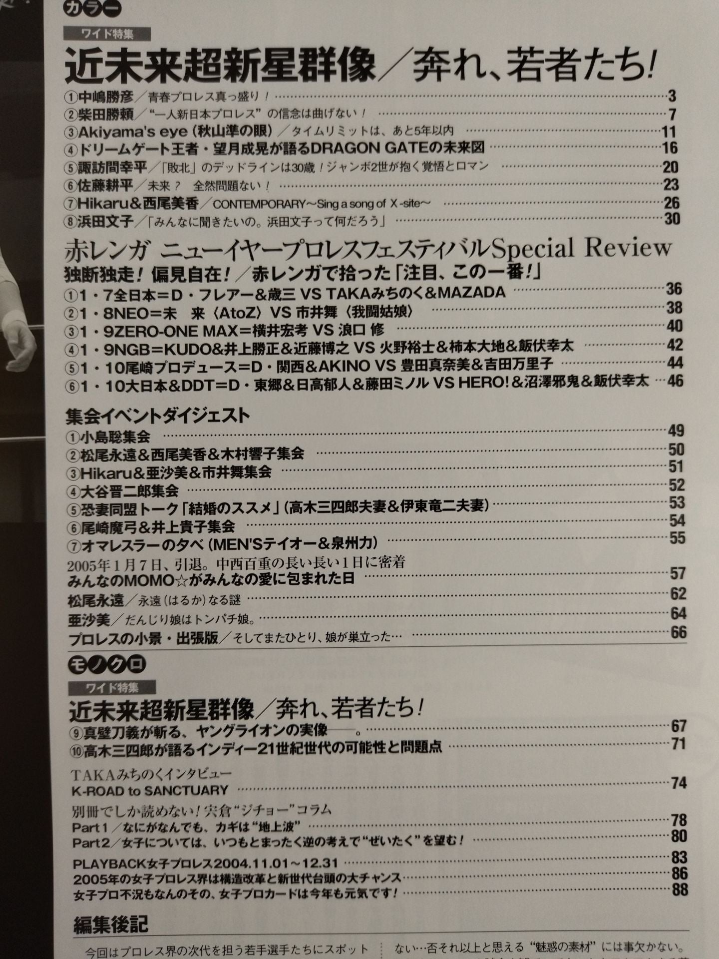 週刊プロレス別冊60「奔れ若者たち!/近未来超新星群像」