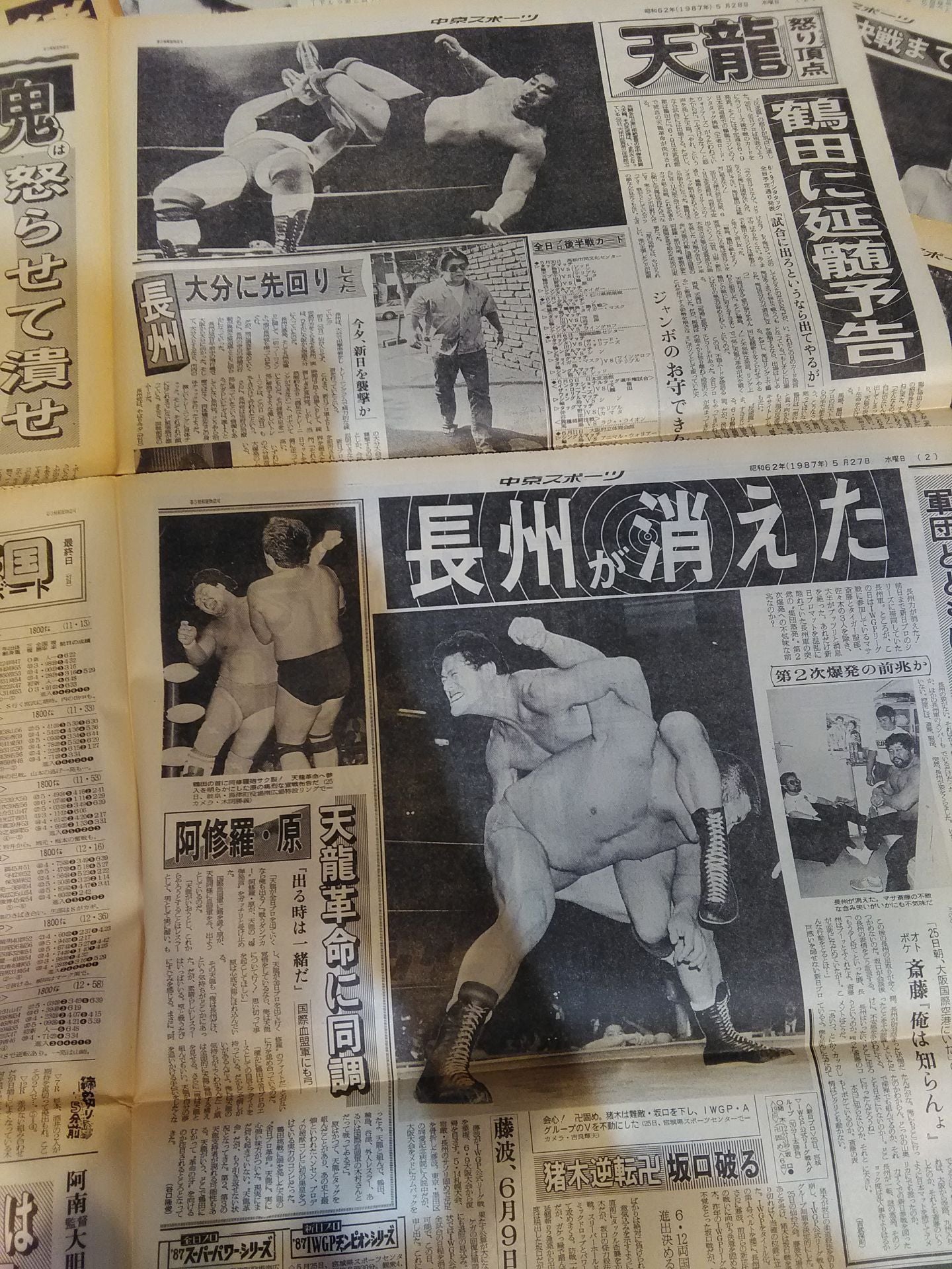 ★蘇る1987年の激闘の日々★ 中京スポーツ プロレス記事掲載セット③