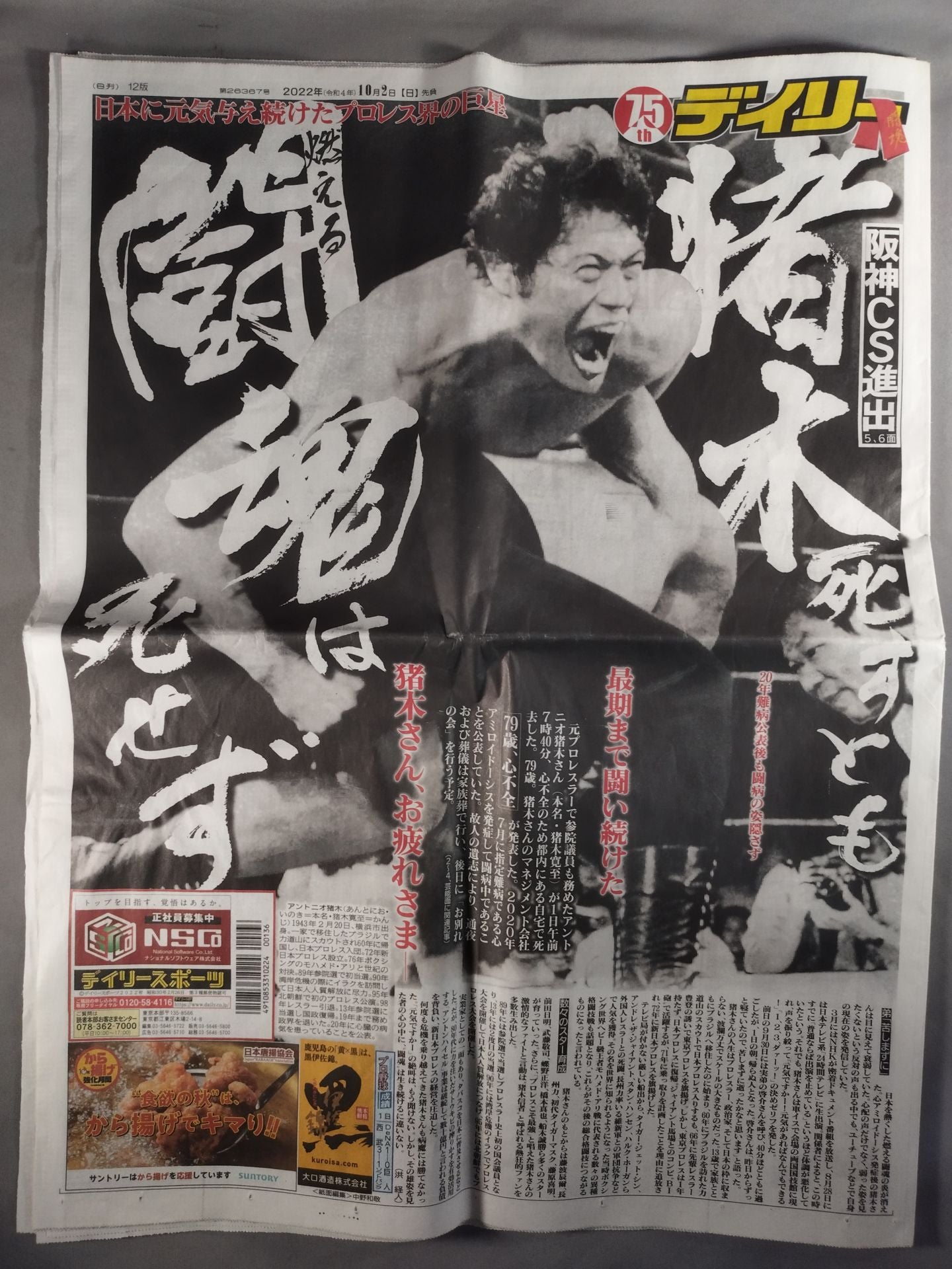 Daily Sports Antonio Inoki  Memorial Issue