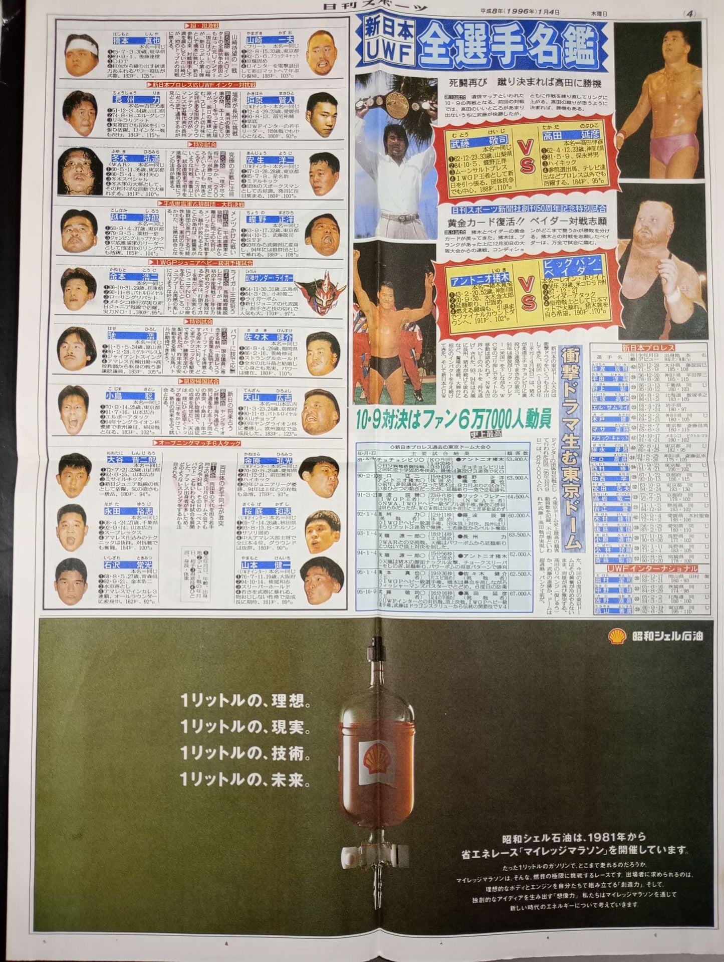 日刊スポーツ 1996年1月4日号
