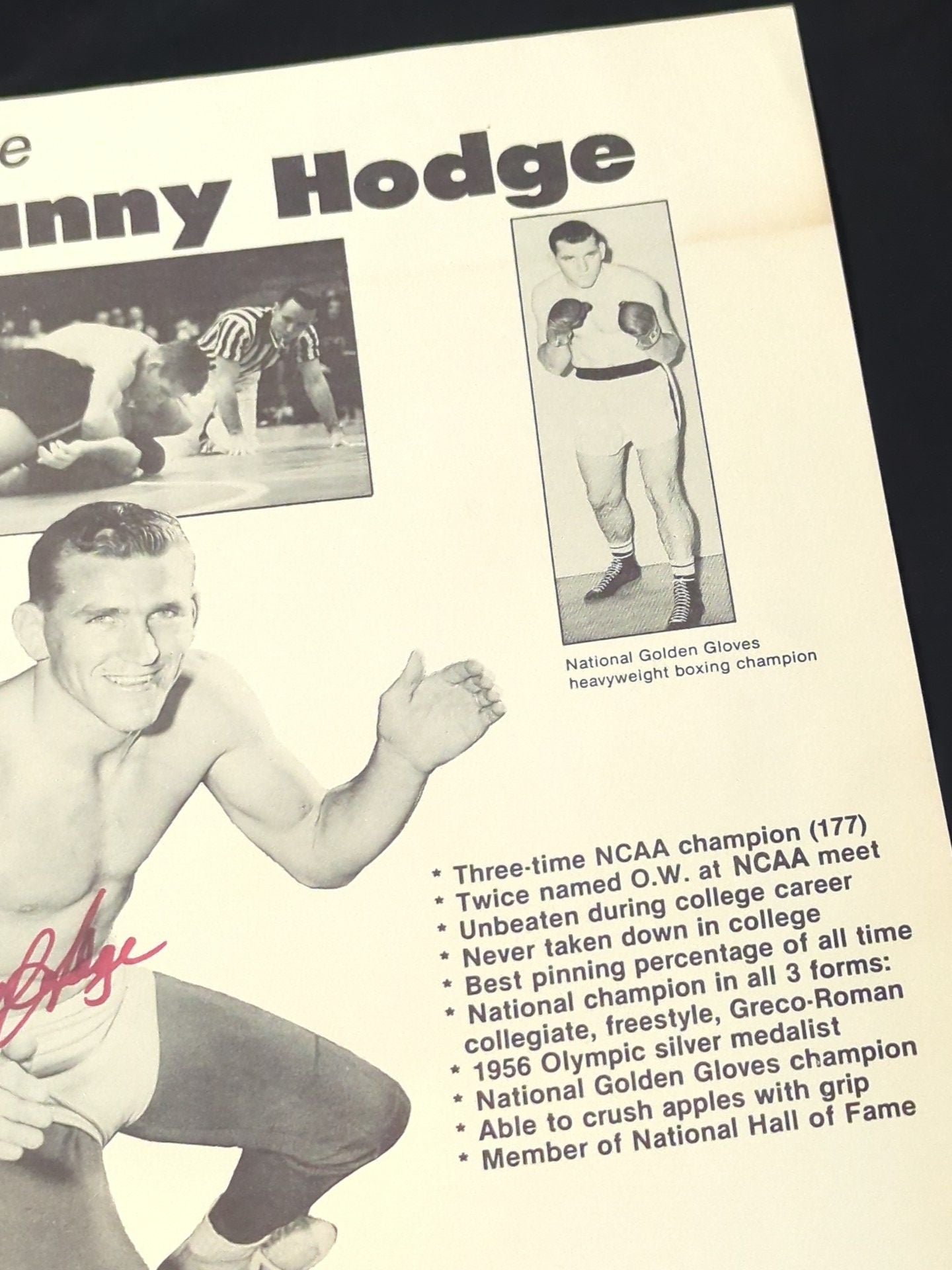 Danny Hodge  hand signed autograph Pro-Photo 