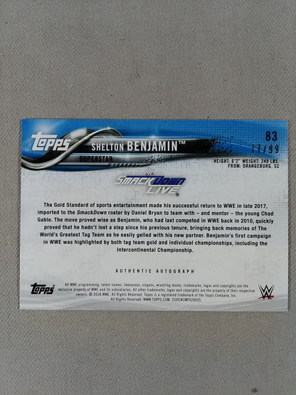 2018 WWE topps シェルトン・ベンジャミン 公式サインカード